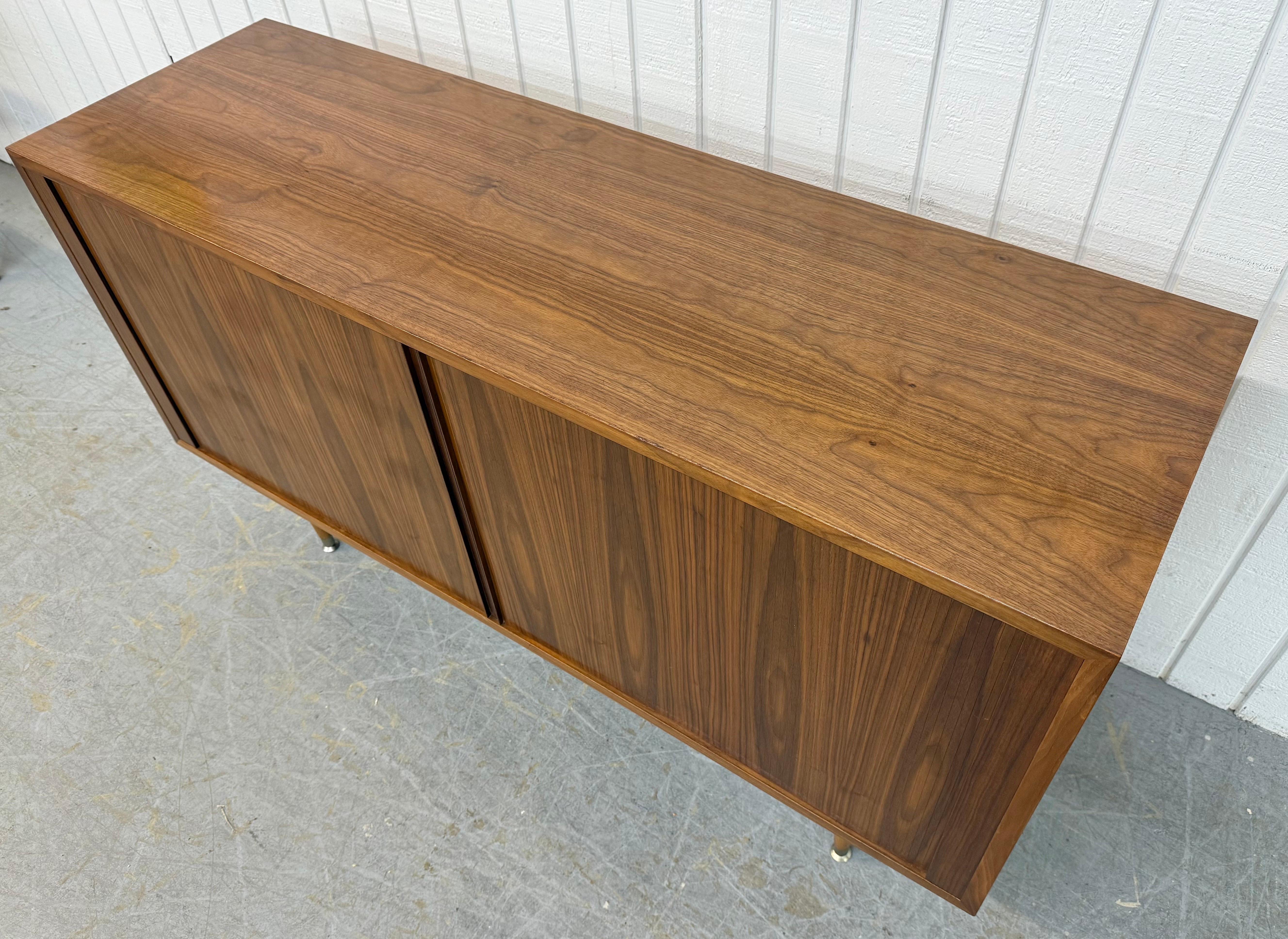 Wood Vintage Danish Modern Teak Tambour Sideboard For Sale