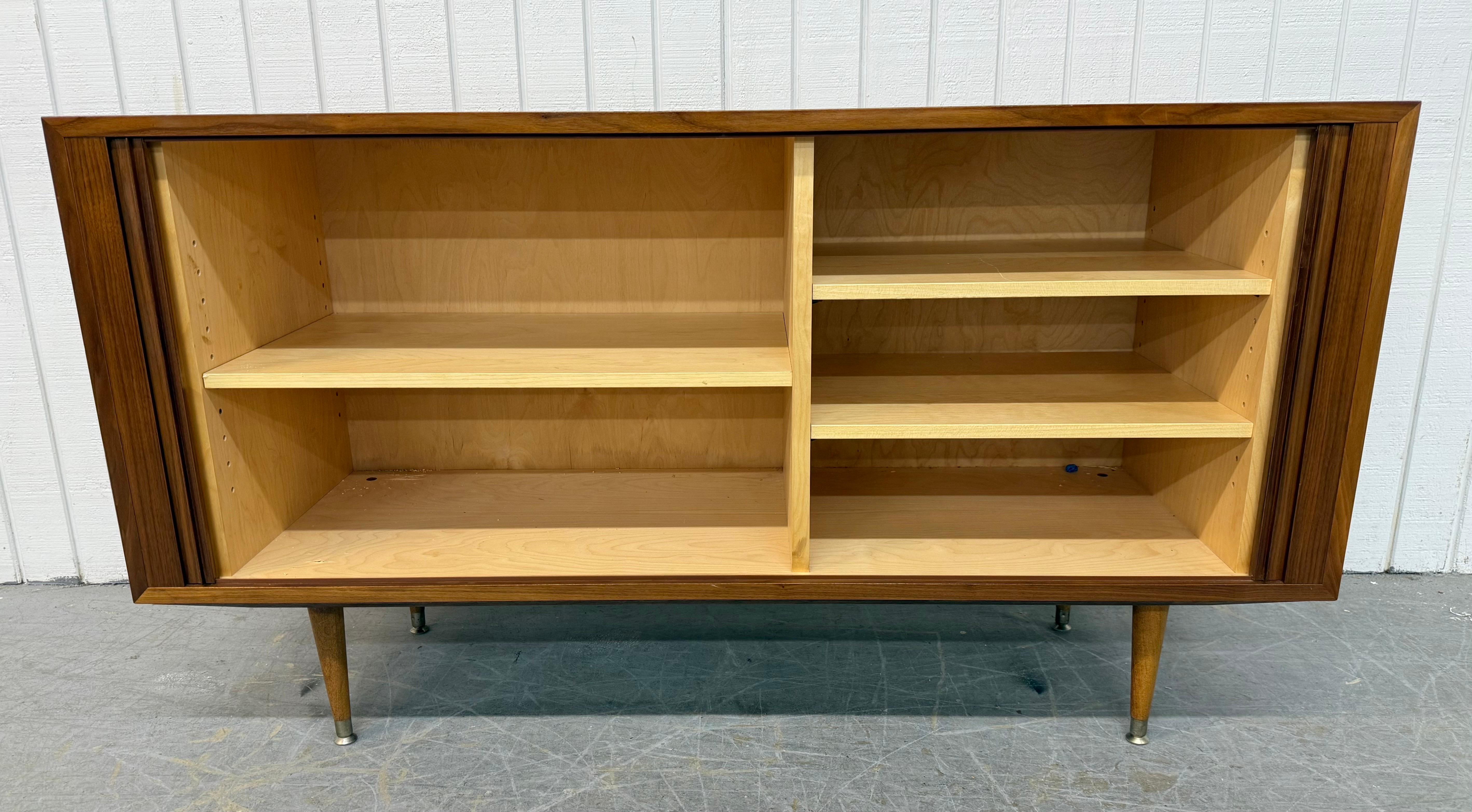 Vintage Danish Modern Teak Tambour Sideboard For Sale 1