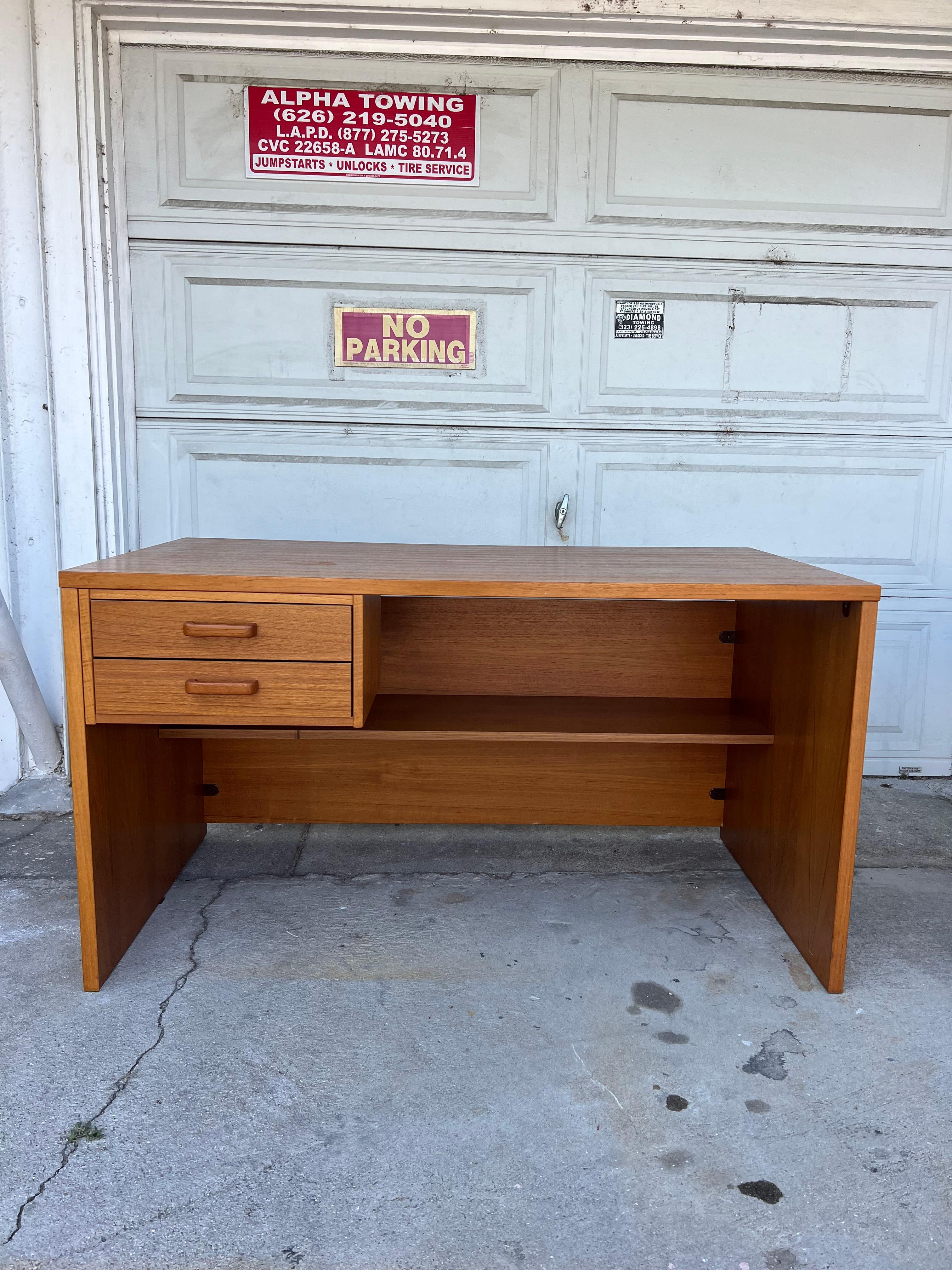 Mid-Century Modern Vintage Danish Modern Teak Writing Desk/ Executive Desk