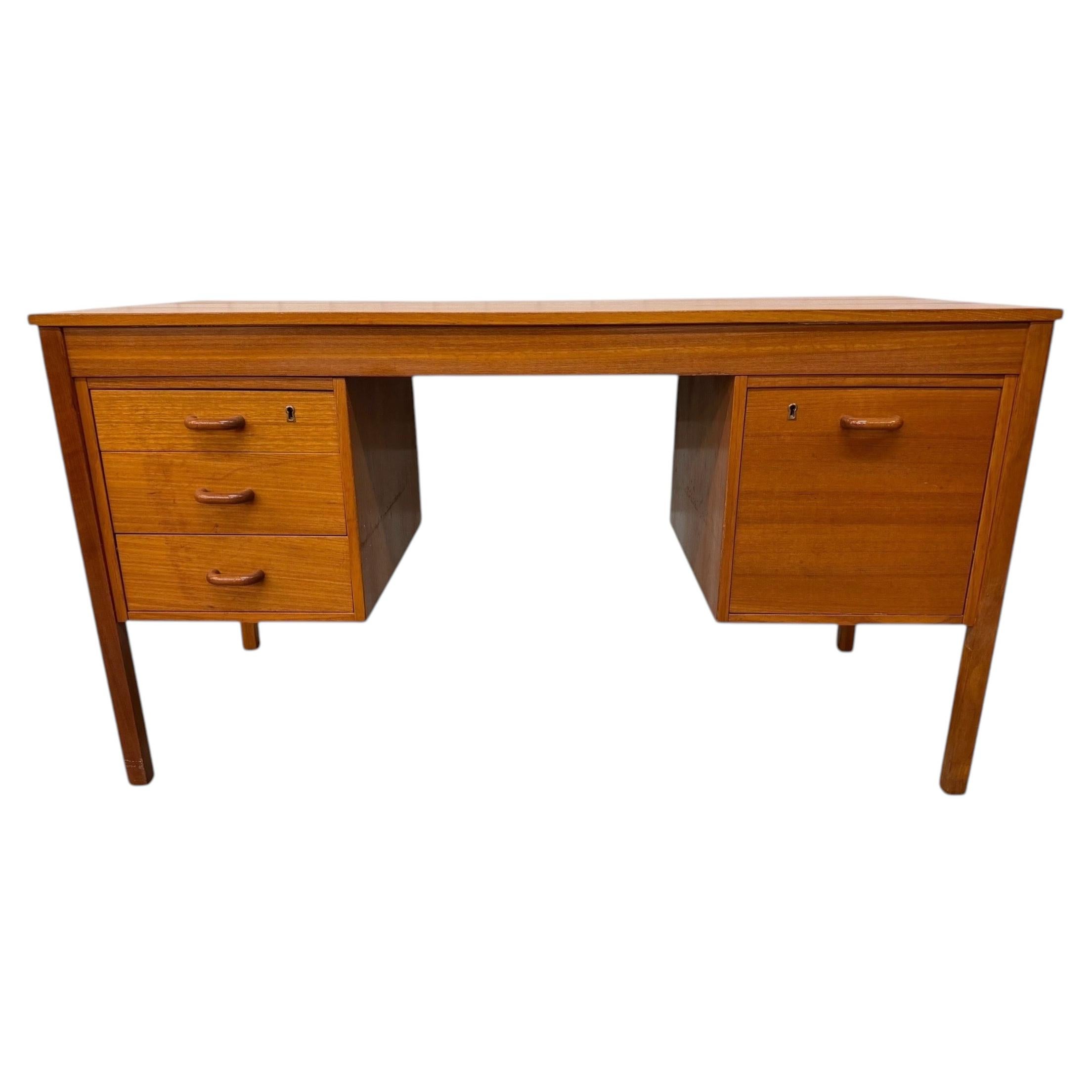 Vintage Danish Modern Teak Writing Desk - Refinished! For Sale