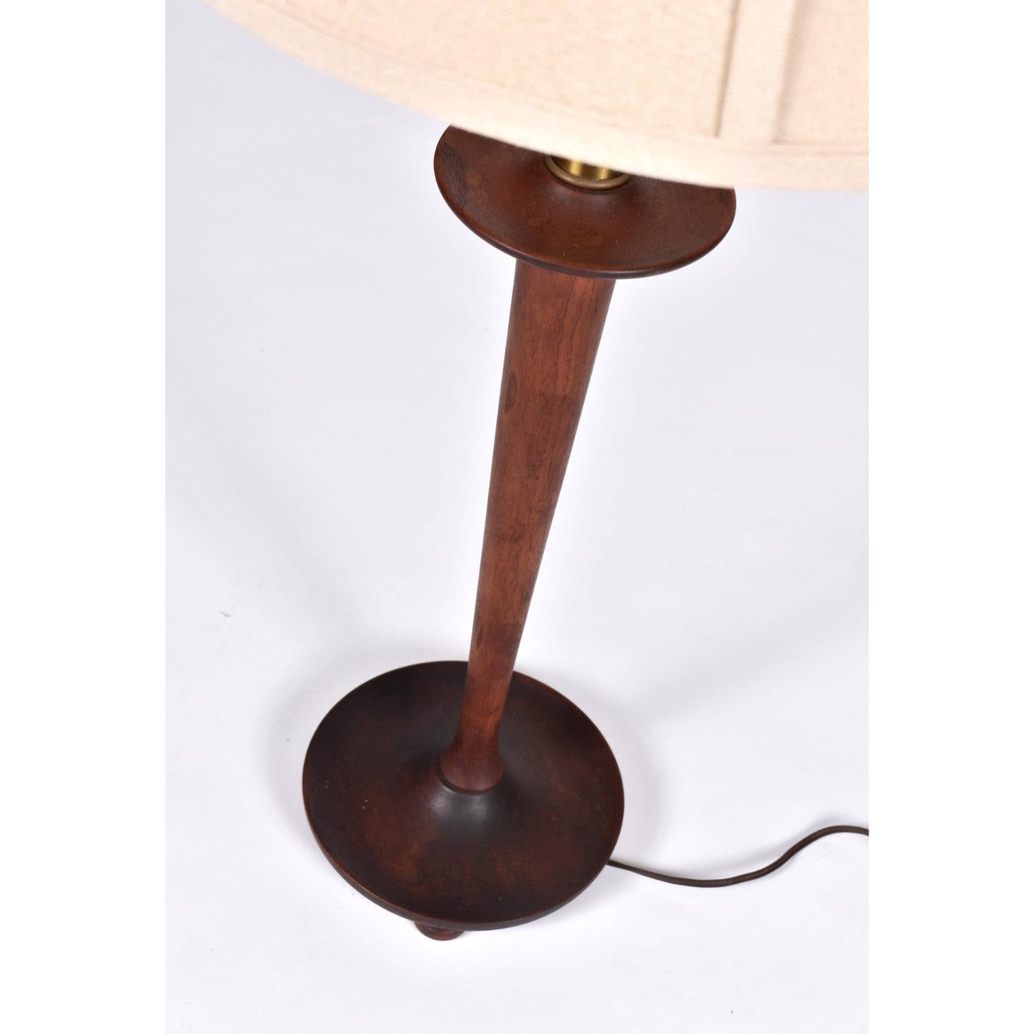 Vintage Danish Modern Walnut Floor Lamp with Matching Table Lamp 1