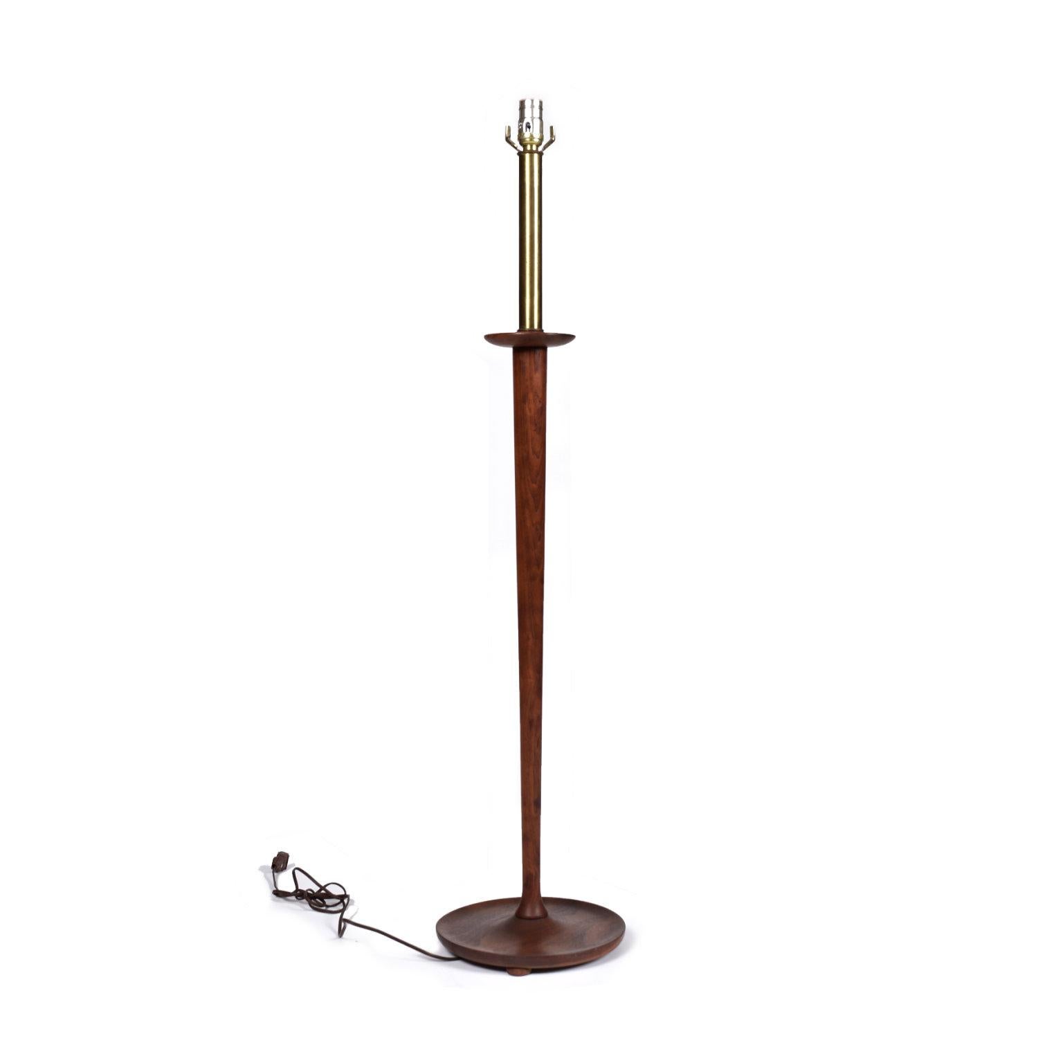 Vintage Danish Modern Walnut Floor Lamp with Matching Table Lamp 2