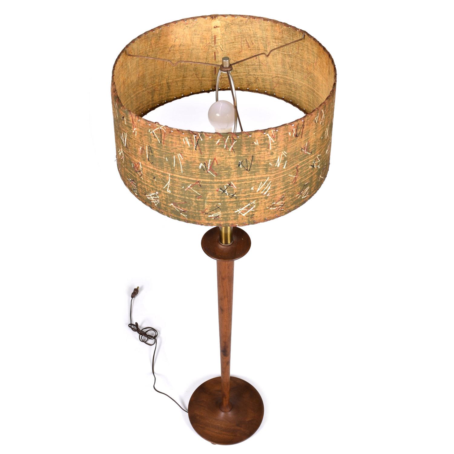 Mid-Century Modern Vintage Danish Modern Walnut Floor Lamp with Matching Table Lamp