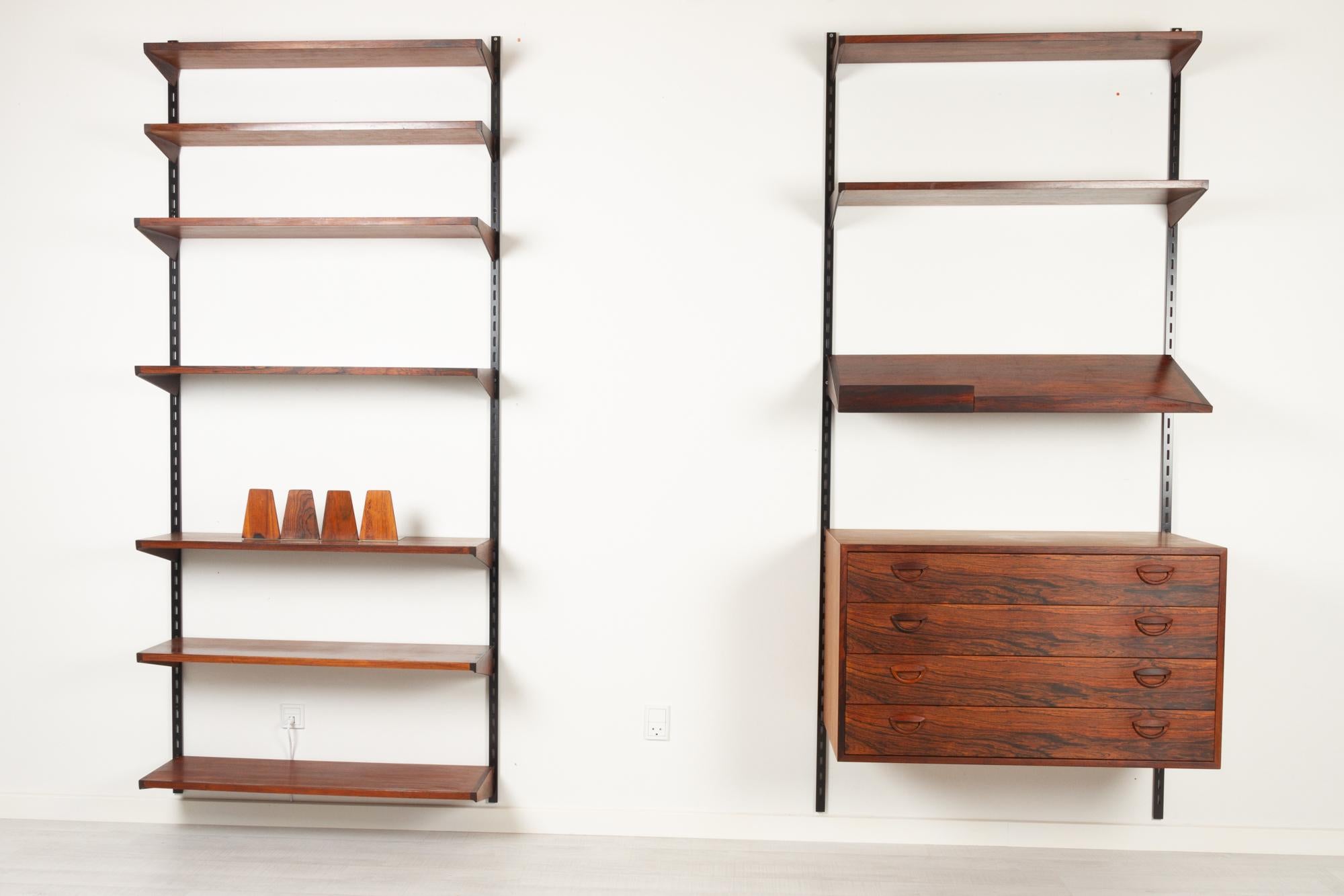 Vintage Danish Modular Rosewood Wall Unit by Kai Kristiansen for FM 1960s 8