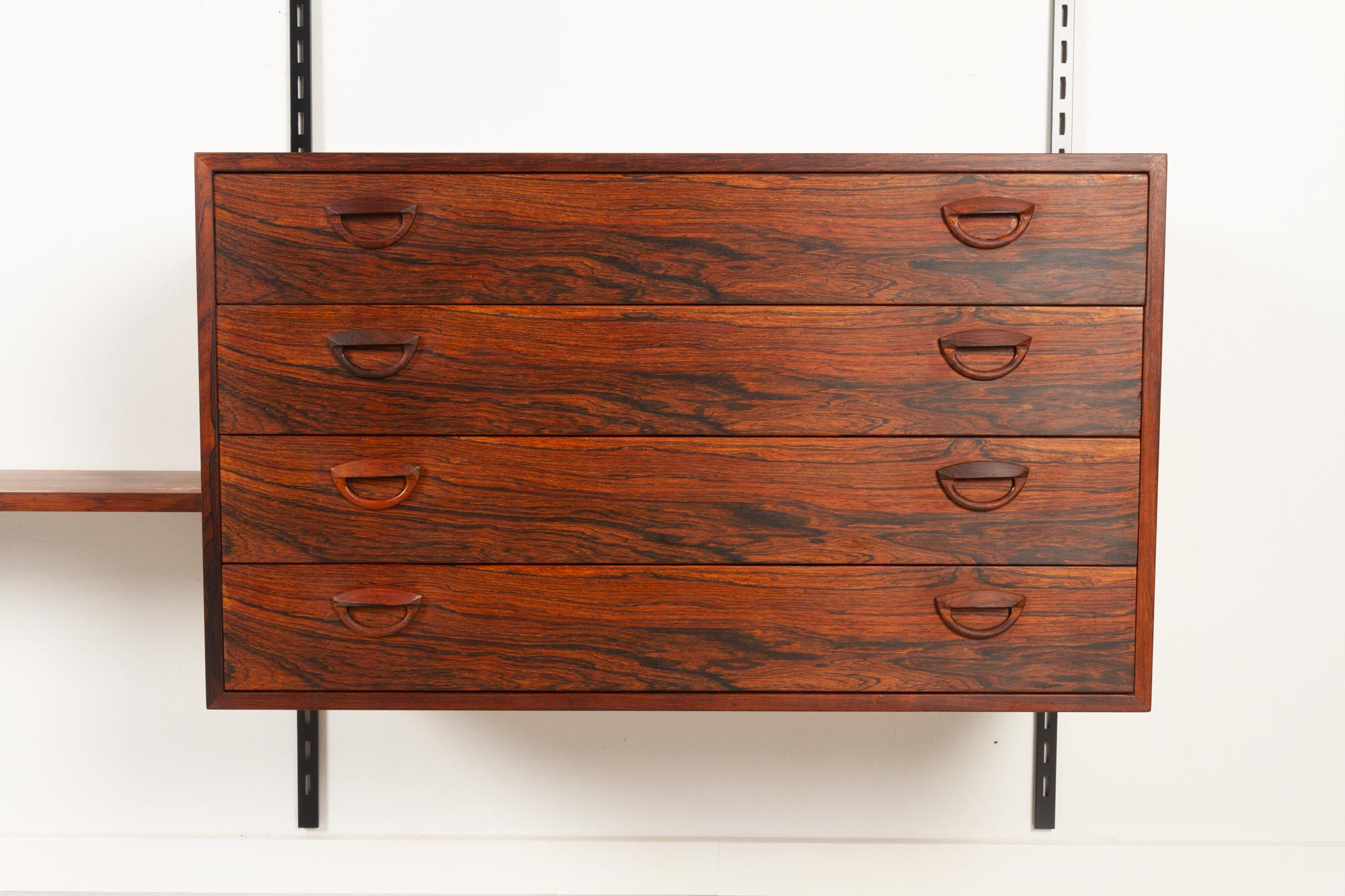Vintage Danish Modular Rosewood Wall Unit by Kai Kristiansen for FM 1960s In Good Condition In Asaa, DK