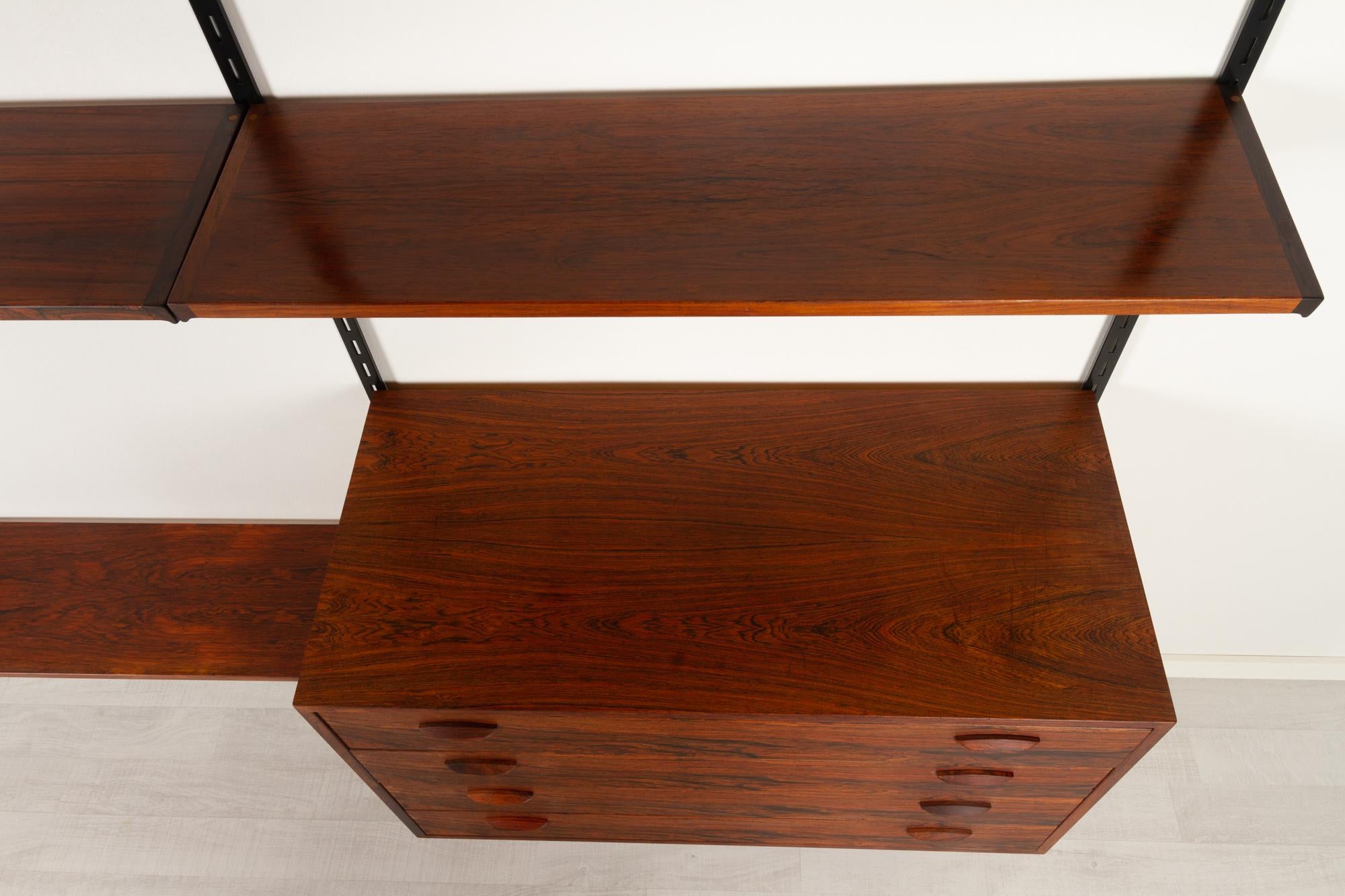 Vintage Danish Modular Rosewood Wall Unit by Kai Kristiansen for FM 1960s 3