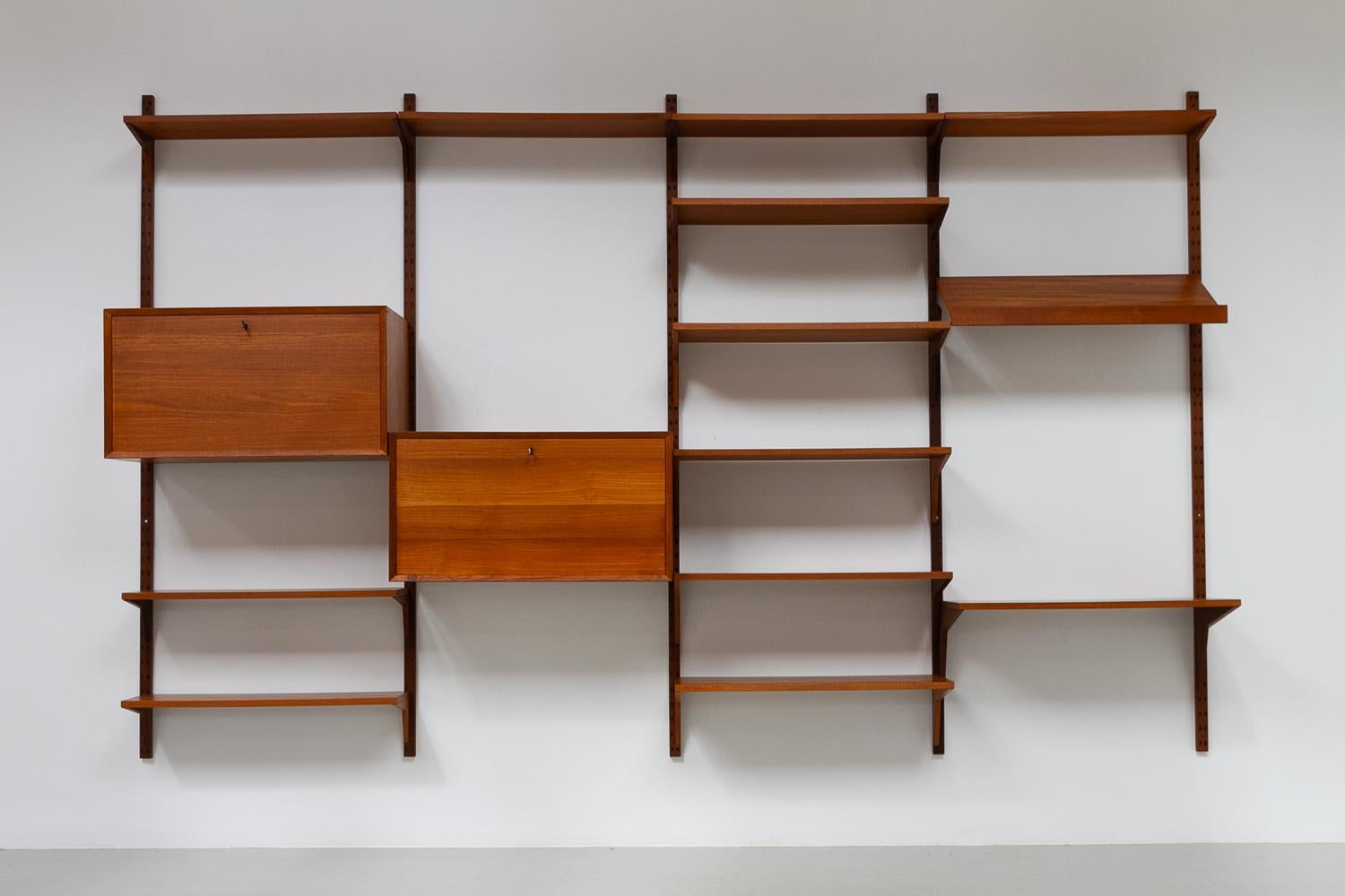 Vintage Danish Modular Teak Wall Unit by Poul Cadovius for Cado, 1960s. 10