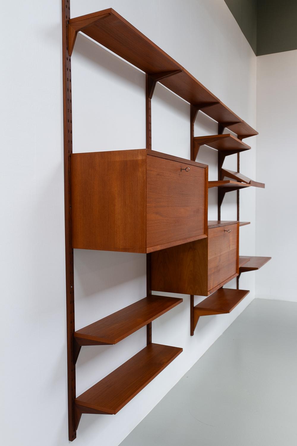 Vintage Danish Modular Teak Wall Unit by Poul Cadovius for Cado, 1960s. 12