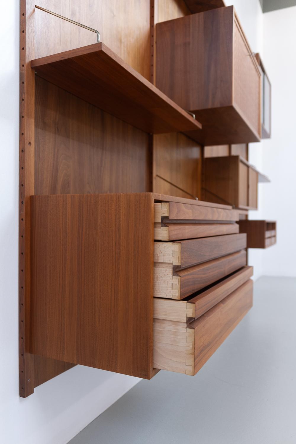 Vintage Danish Modular Walnut Wall Unit by Poul Cadovius for Cado, 1960s. 7
