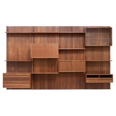 Vintage Danish Modular Walnut Wall Unit by Poul Cadovius for Cado, 1960s.