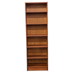 Vintage Danish Narrow Tall Teak Bookcase - 112270