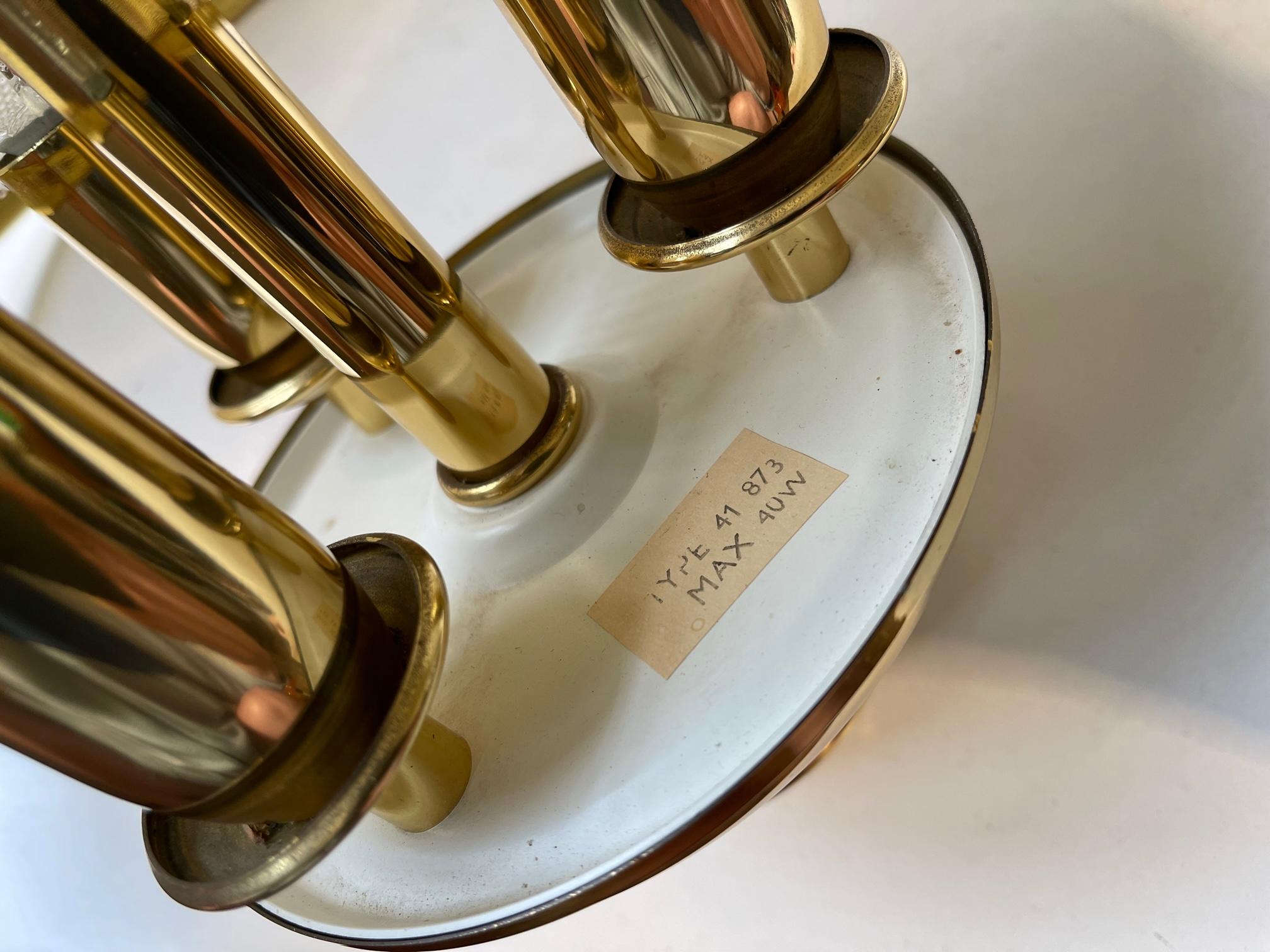 Late 20th Century Vintage Danish Nautical Ship 's Hanging Lamp in Pierced Brass, 1970s