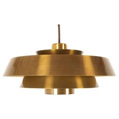 Vintage Danish "Nova" Brass Pendant by Jo Hammerborg for Fog & Mørup, 1960s