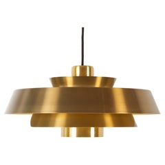 Vintage Danish "Nova" Brass Pendant by Jo Hammerborg for Fog & Mørup, 1960s