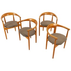 Vintage Danish Oak Armchairs by Bondo Gravesen 1960s Set of 4