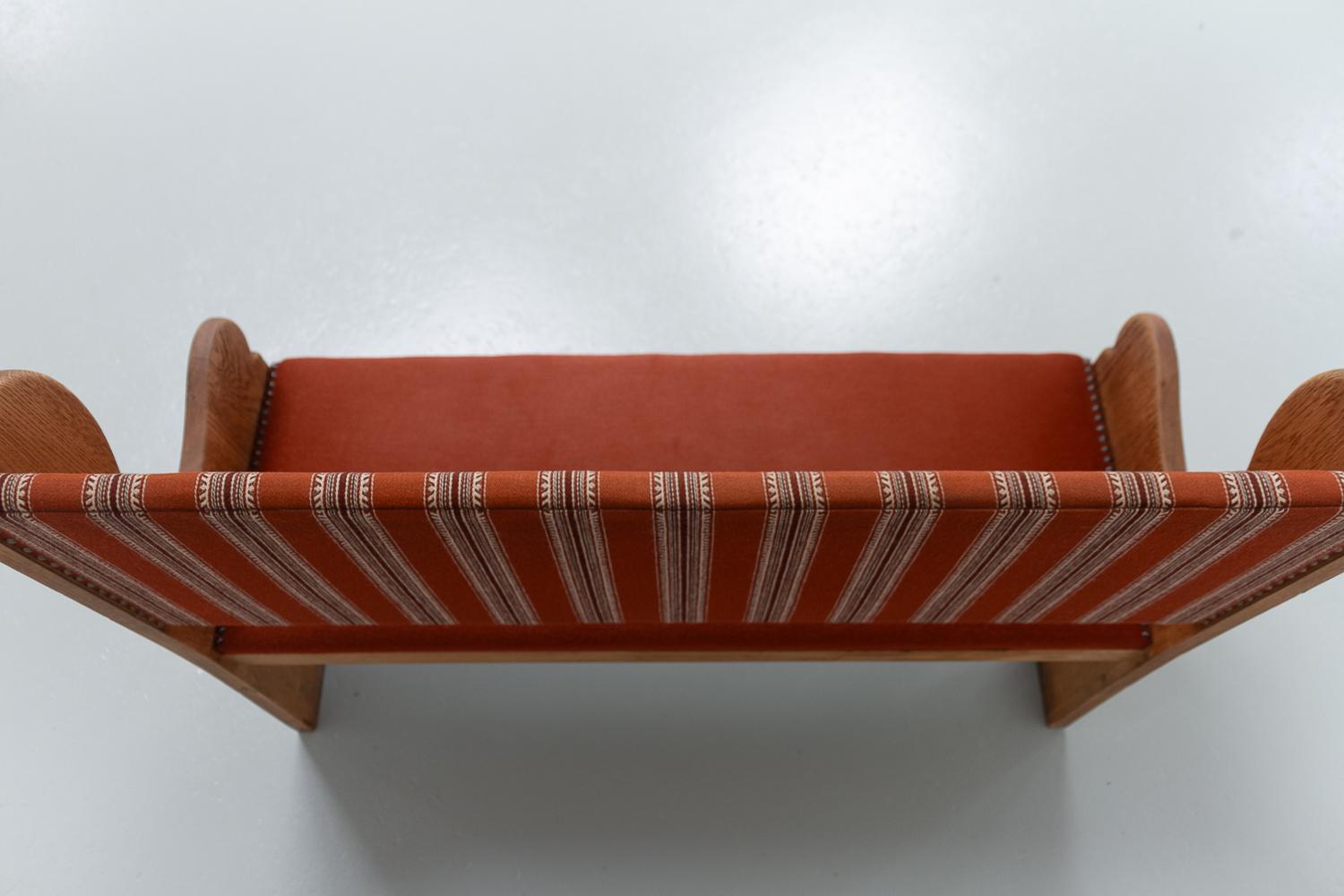 Vintage Danish Oak Bench, 1960s. For Sale 9