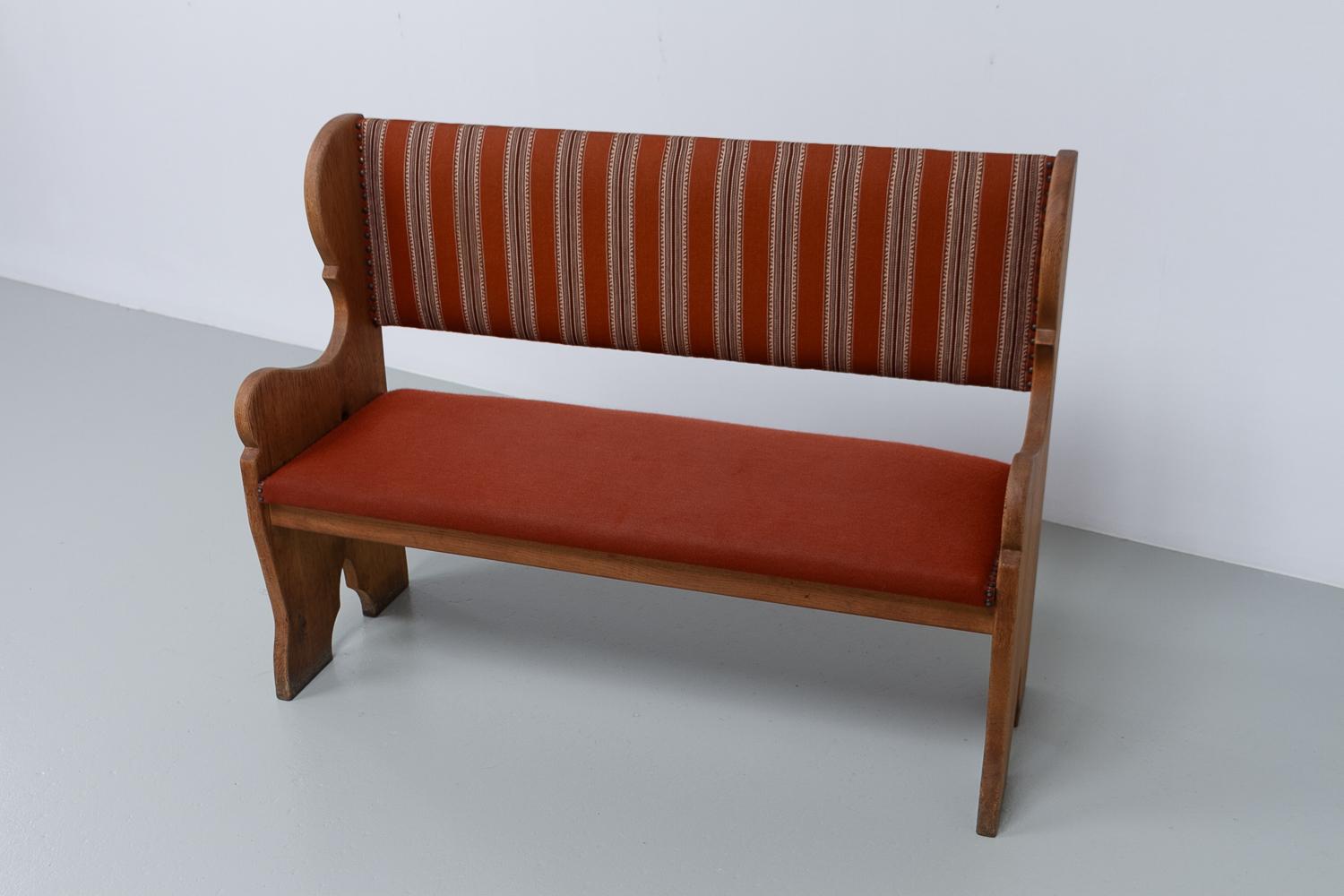 Scandinavian Modern Vintage Danish Oak Bench, 1960s. For Sale