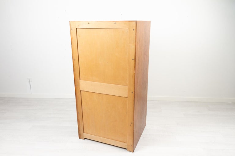 Vintage Danish Oak Cabinet with Tambour Front, 1950s For Sale 6
