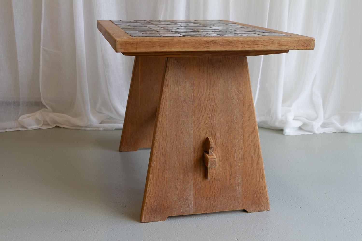 Vintage Danish Oak Coffee Table Attributed to Tue Poulsen, 1960s. For Sale 4