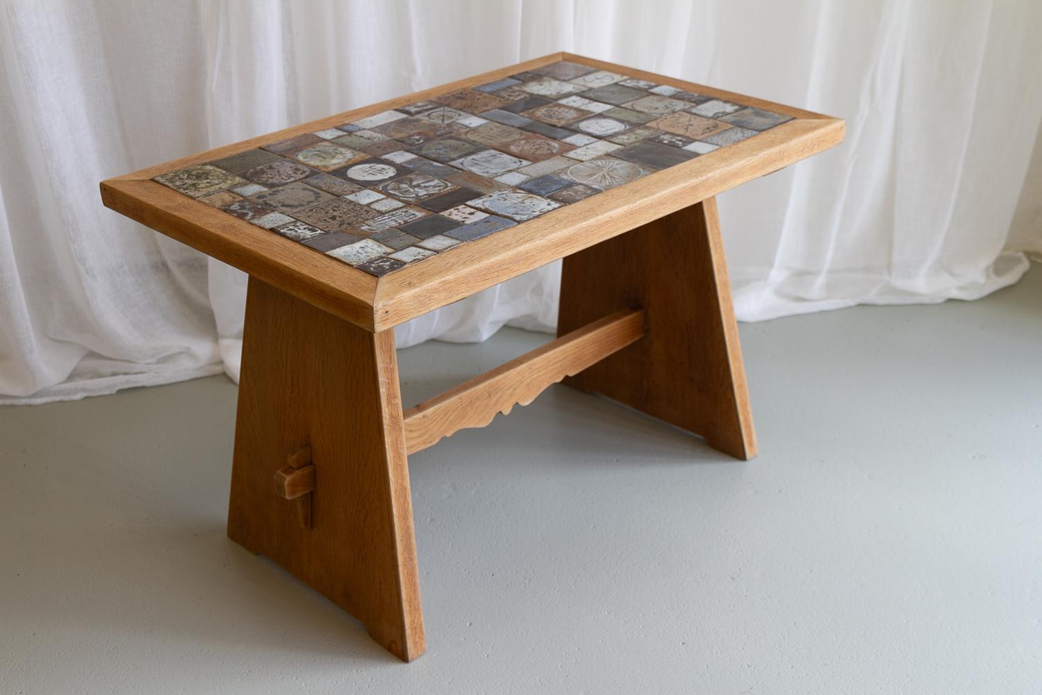 Mid-20th Century Vintage Danish Oak Coffee Table Attributed to Tue Poulsen, 1960s. For Sale
