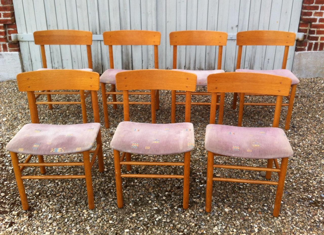 Dänische Vintage-Esszimmerstühle aus Eiche im Stil von Borge Mogensen J39, 1970er Jahre im Zustand „Gut“ im Angebot in Esbjerg, DK