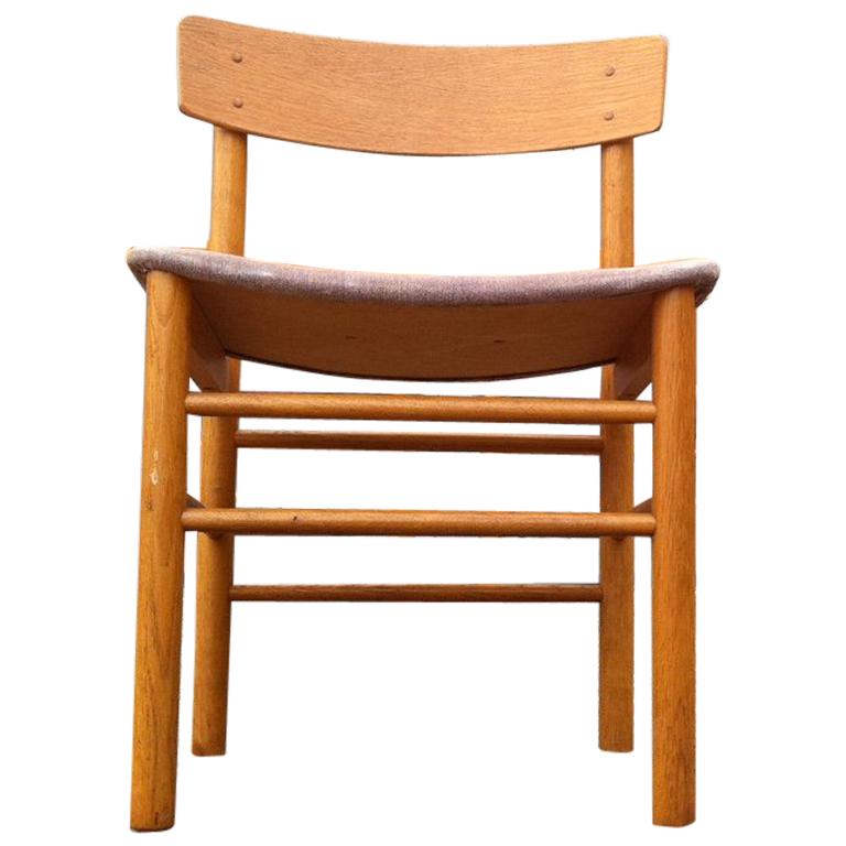 Vintage Danish Oak Dining Chairs in the Manner of Borge Mogensen J39, 1970s