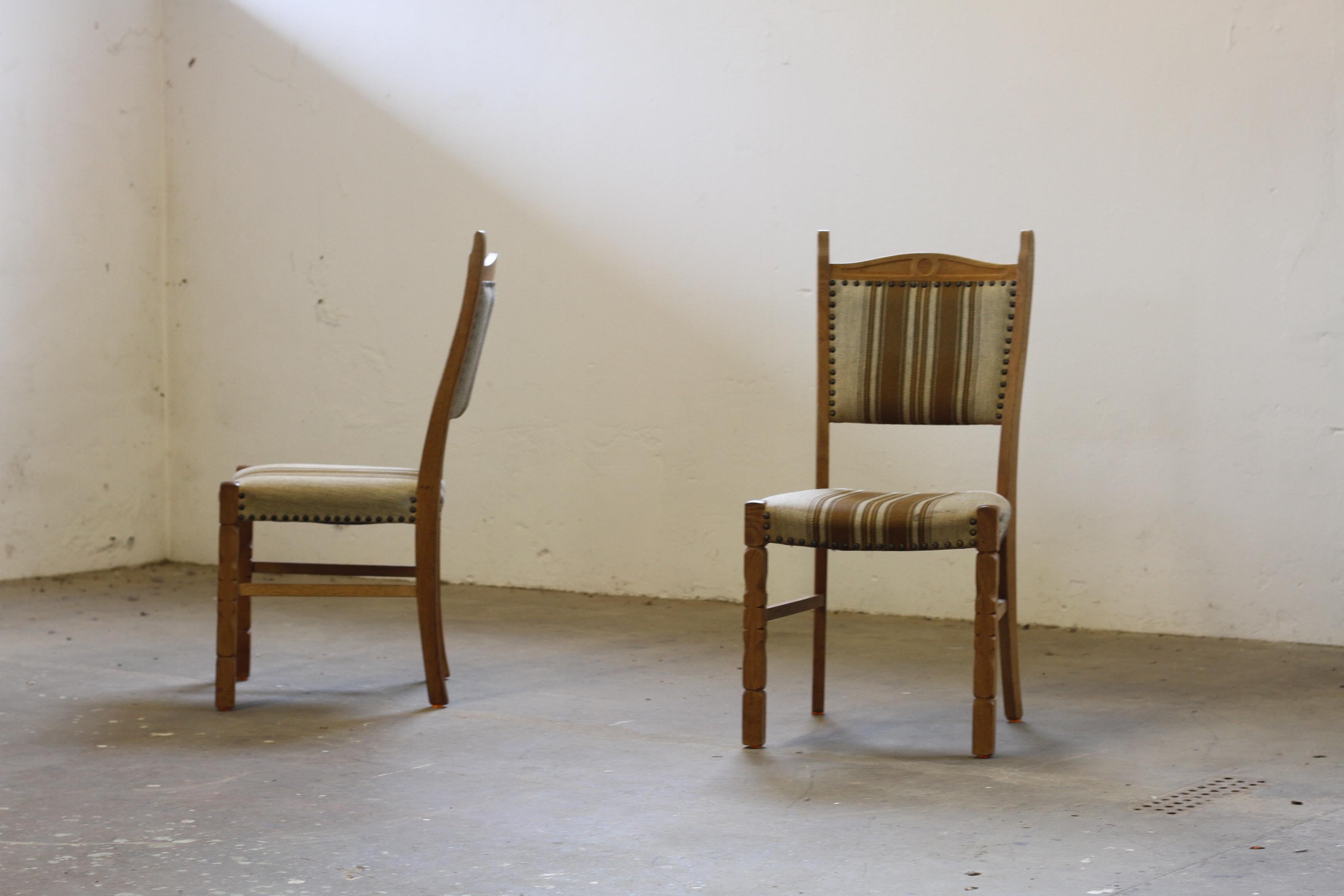 Vintage Danish Oak Dining Chairs style of Henning Kjærnulf, 1960s For Sale 5