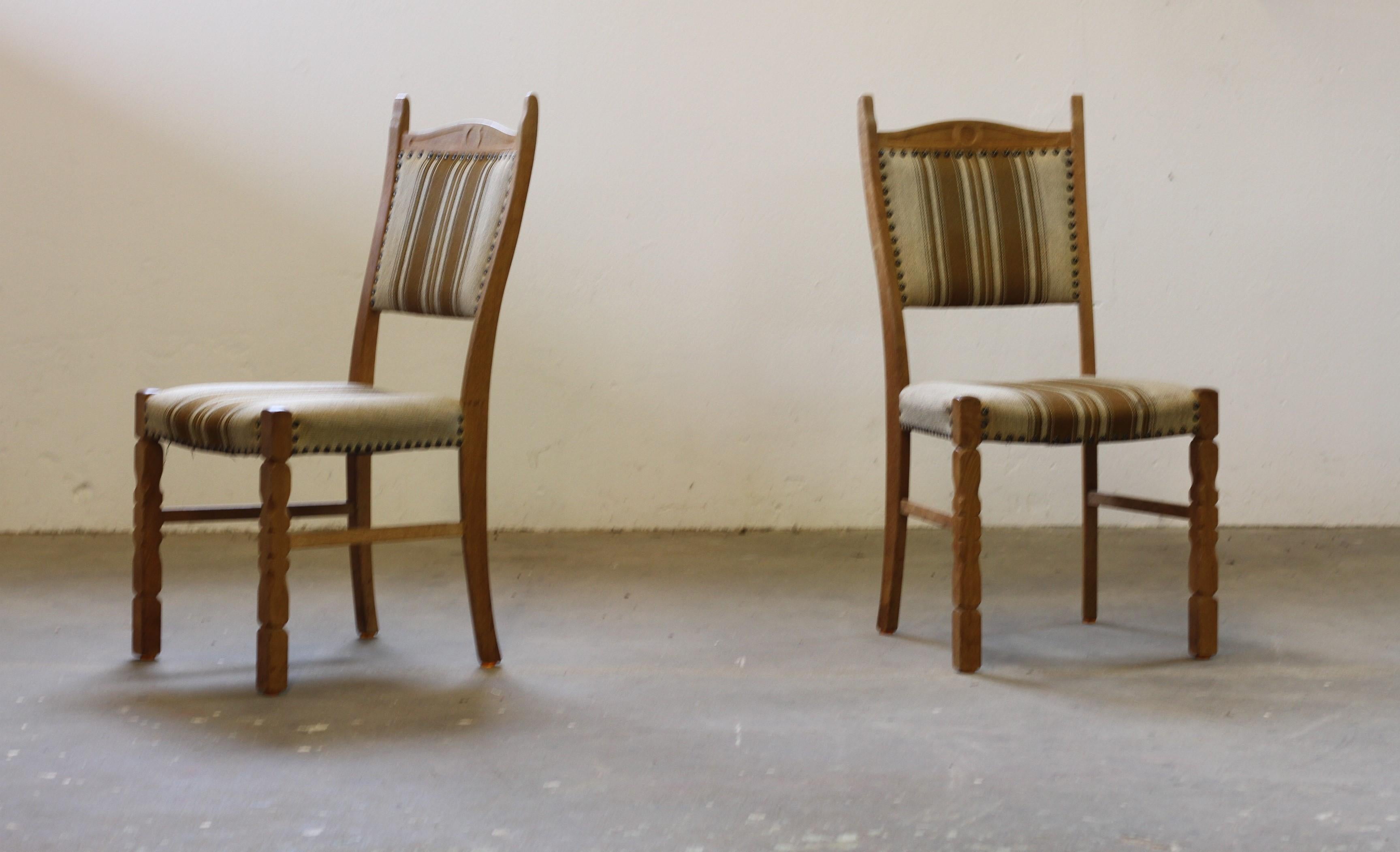 Vintage Danish Oak Dining Chairs style of Henning Kjærnulf, 1960s For Sale 7