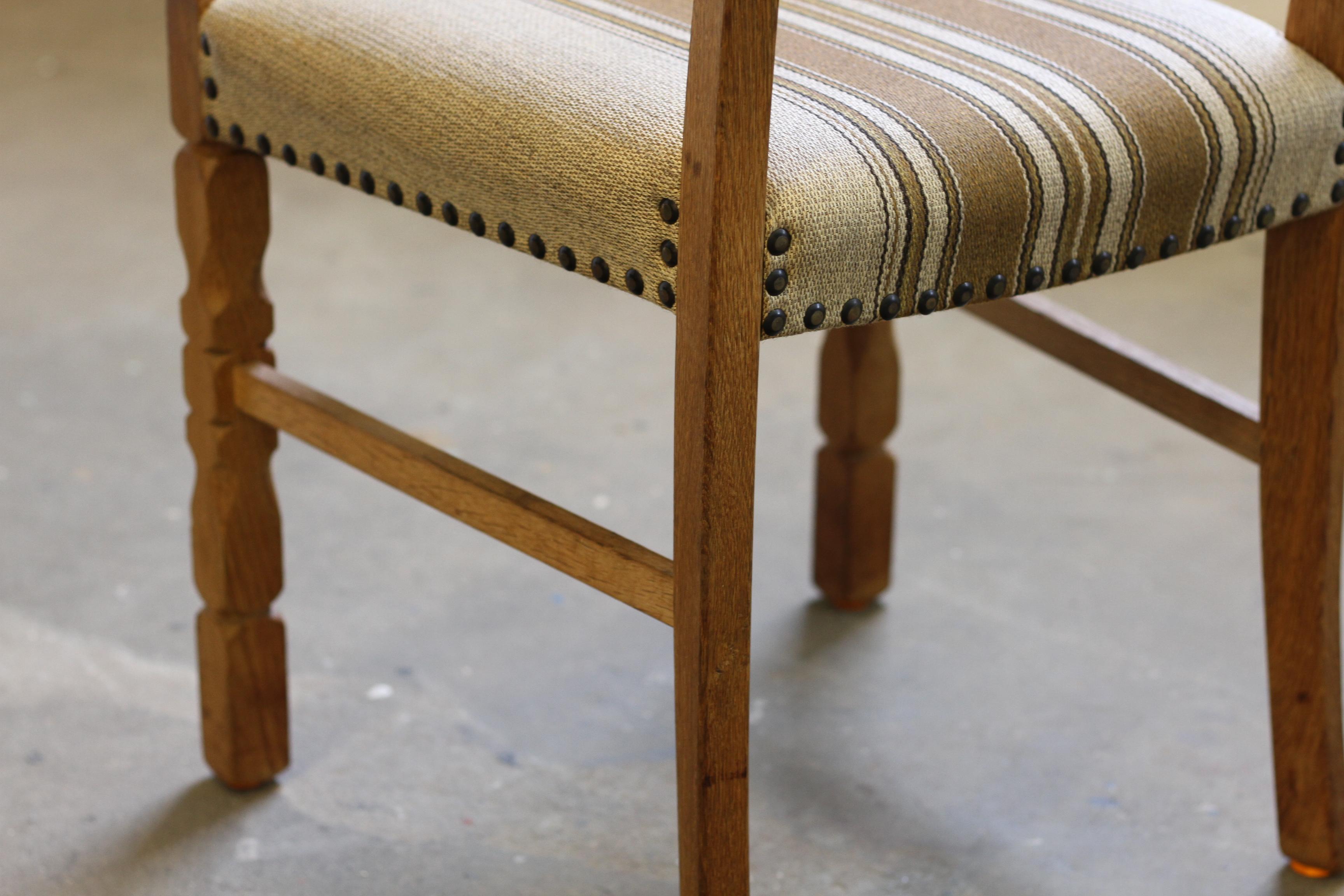 Vintage Danish Oak Dining Chairs style of Henning Kjærnulf, 1960s For Sale 10