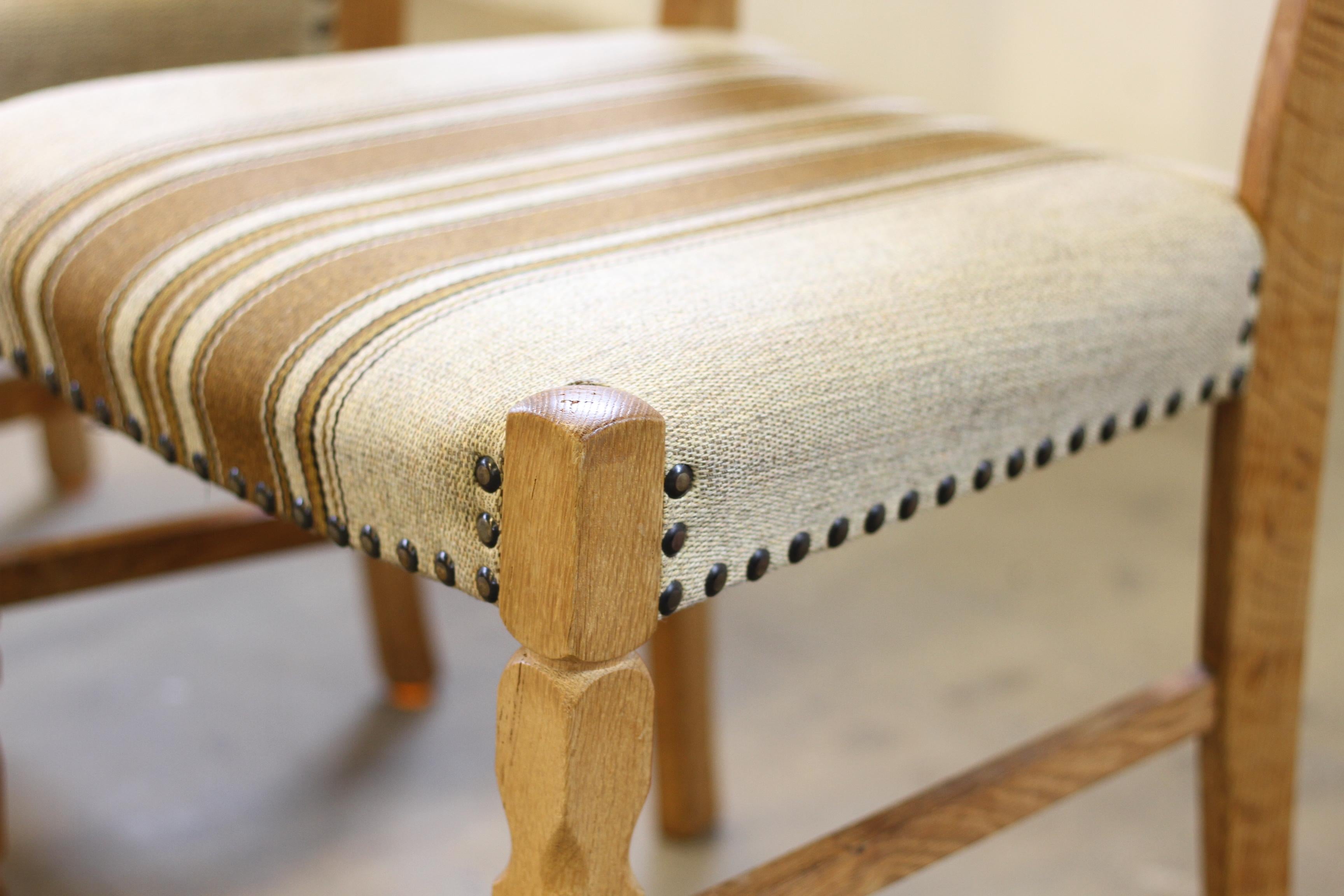 Vintage Danish Oak Dining Chairs style of Henning Kjærnulf, 1960s For Sale 2