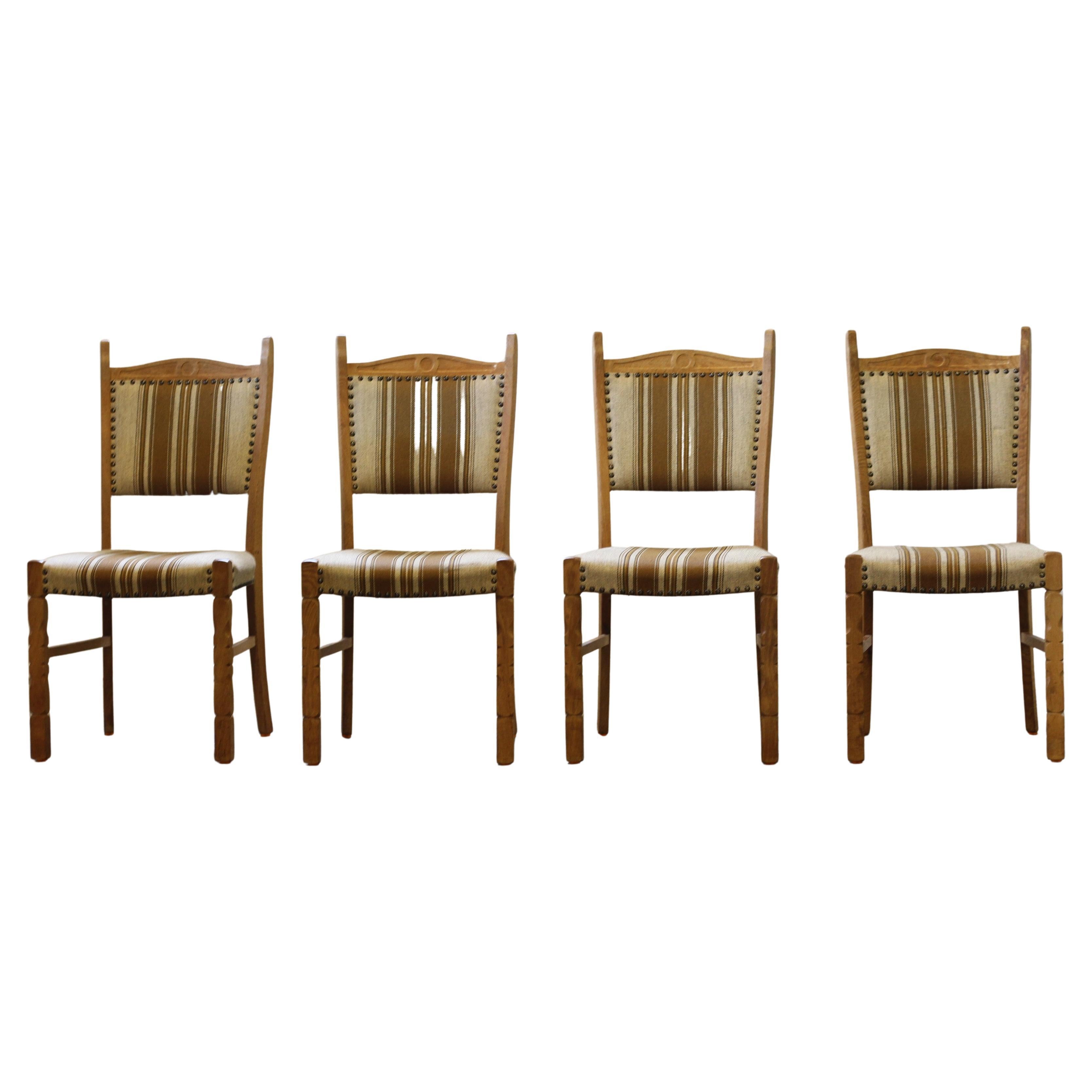 Vintage Danish Oak Dining Chairs style of Henning Kjærnulf, 1960s
