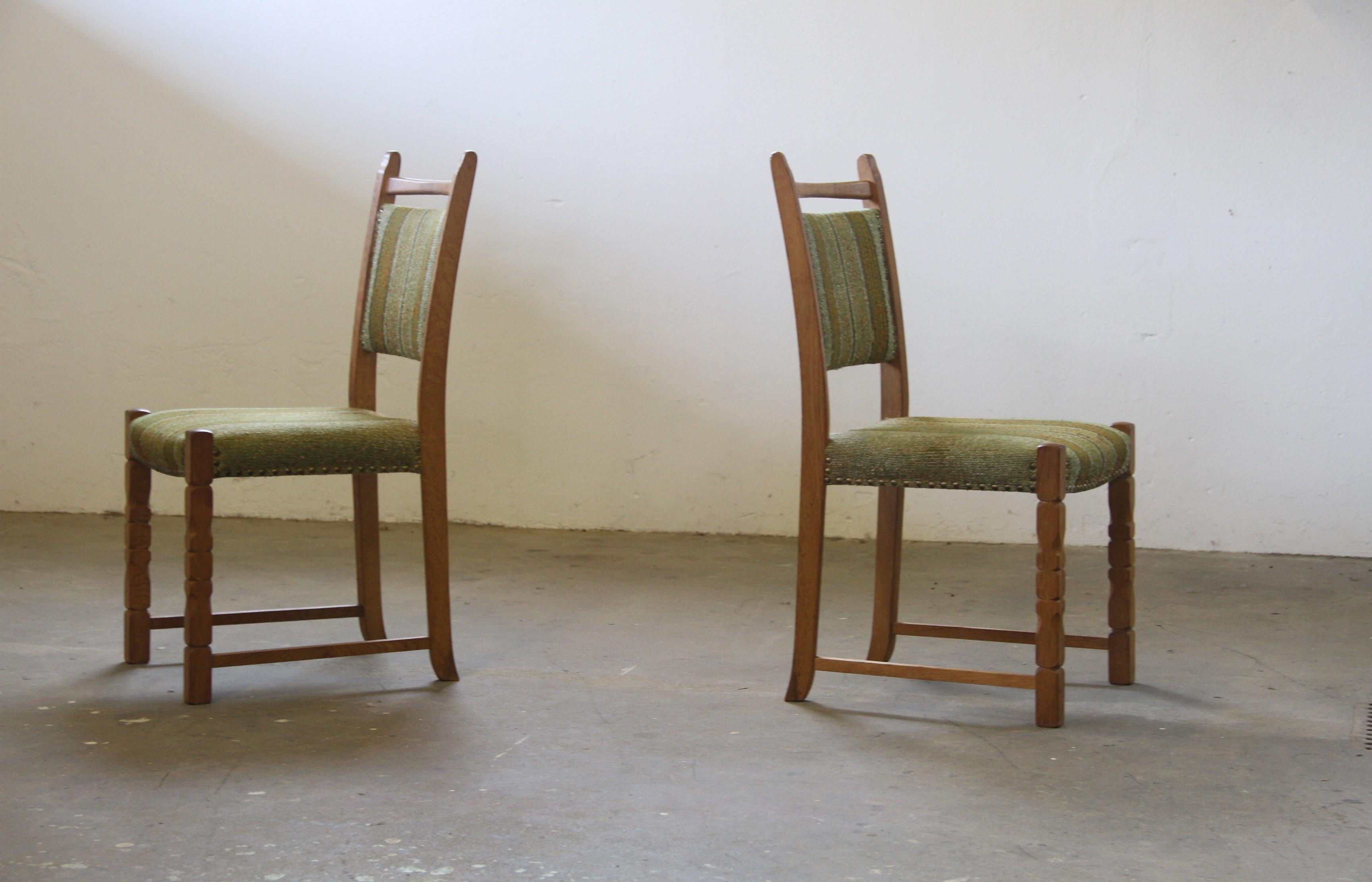 Sedie da pranzo danesi d'epoca in Oak, stile Henning Kjærnulf, anni '60, Set di 6 in vendita 5