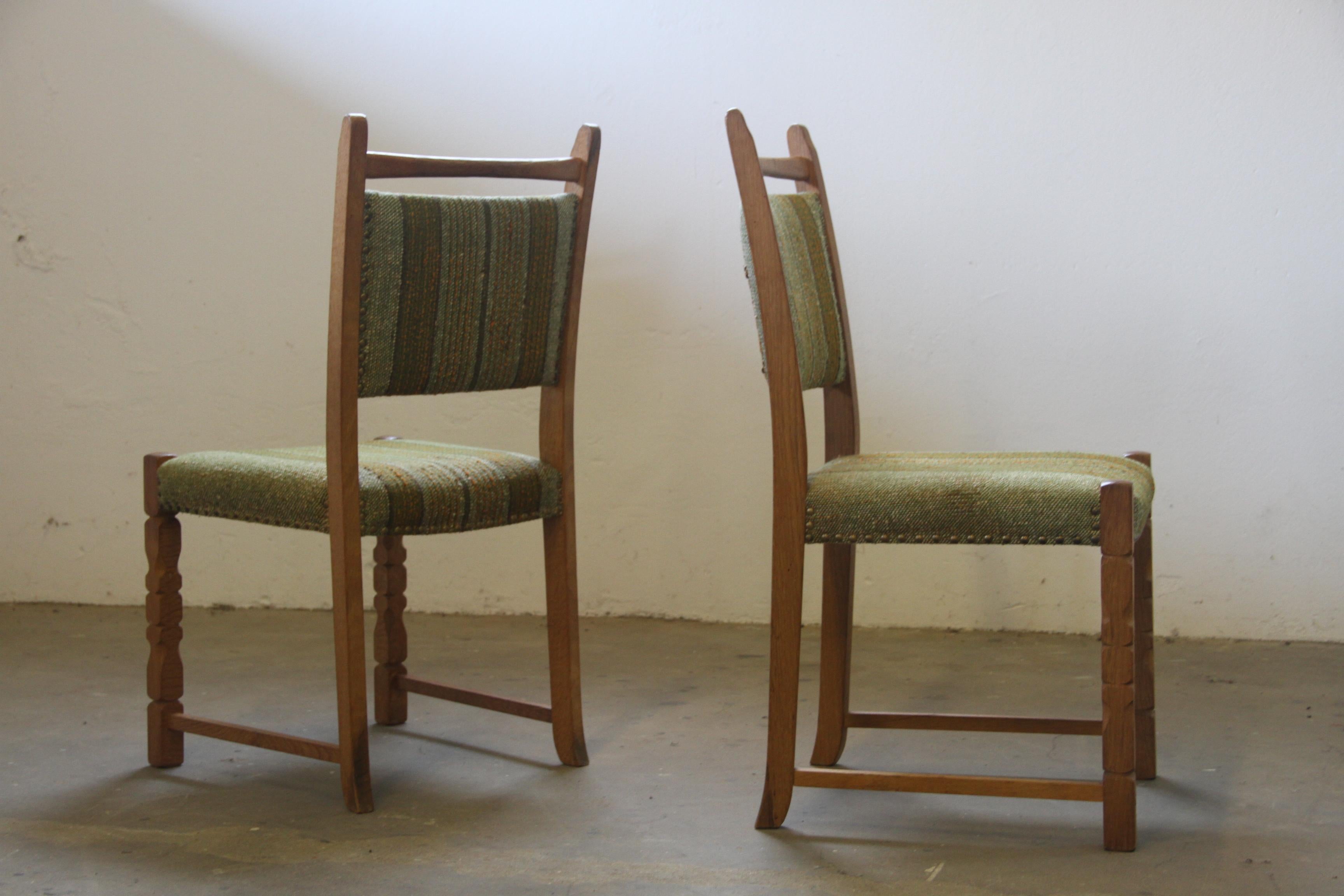 Sedie da pranzo danesi d'epoca in Oak, stile Henning Kjærnulf, anni '60, Set di 6 in vendita 8