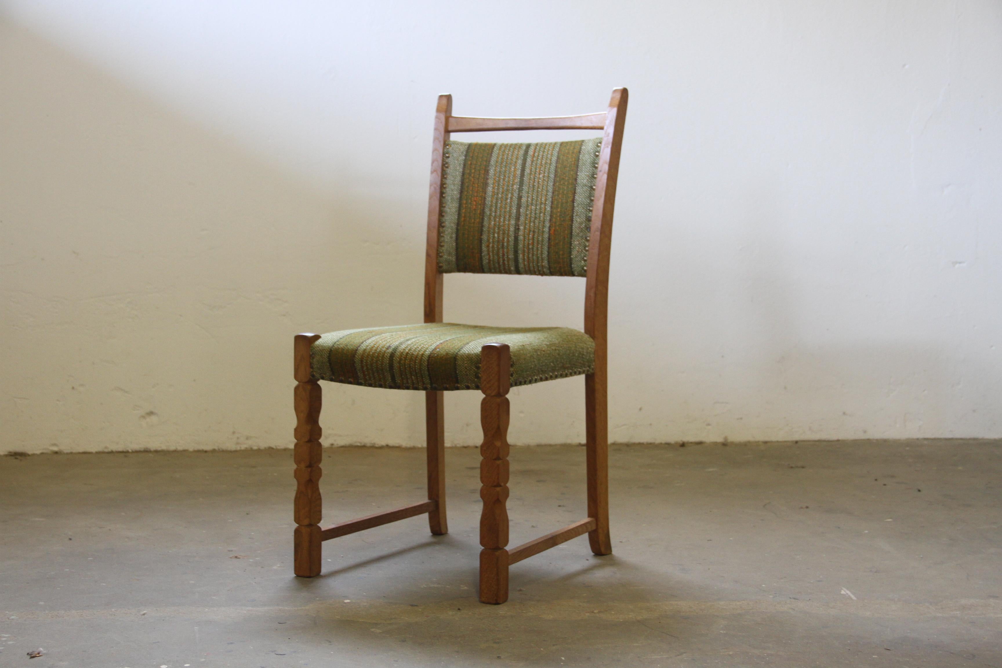 Sedie da pranzo danesi d'epoca in Oak, stile Henning Kjærnulf, anni '60, Set di 6 in vendita 11