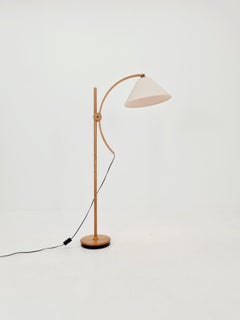 Vintage Danish Oak floor lamp by DOMUS 1970s
