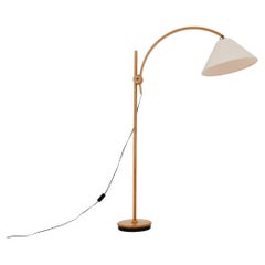 Lampada da terra danese vintage in Oak di Domus  1970s