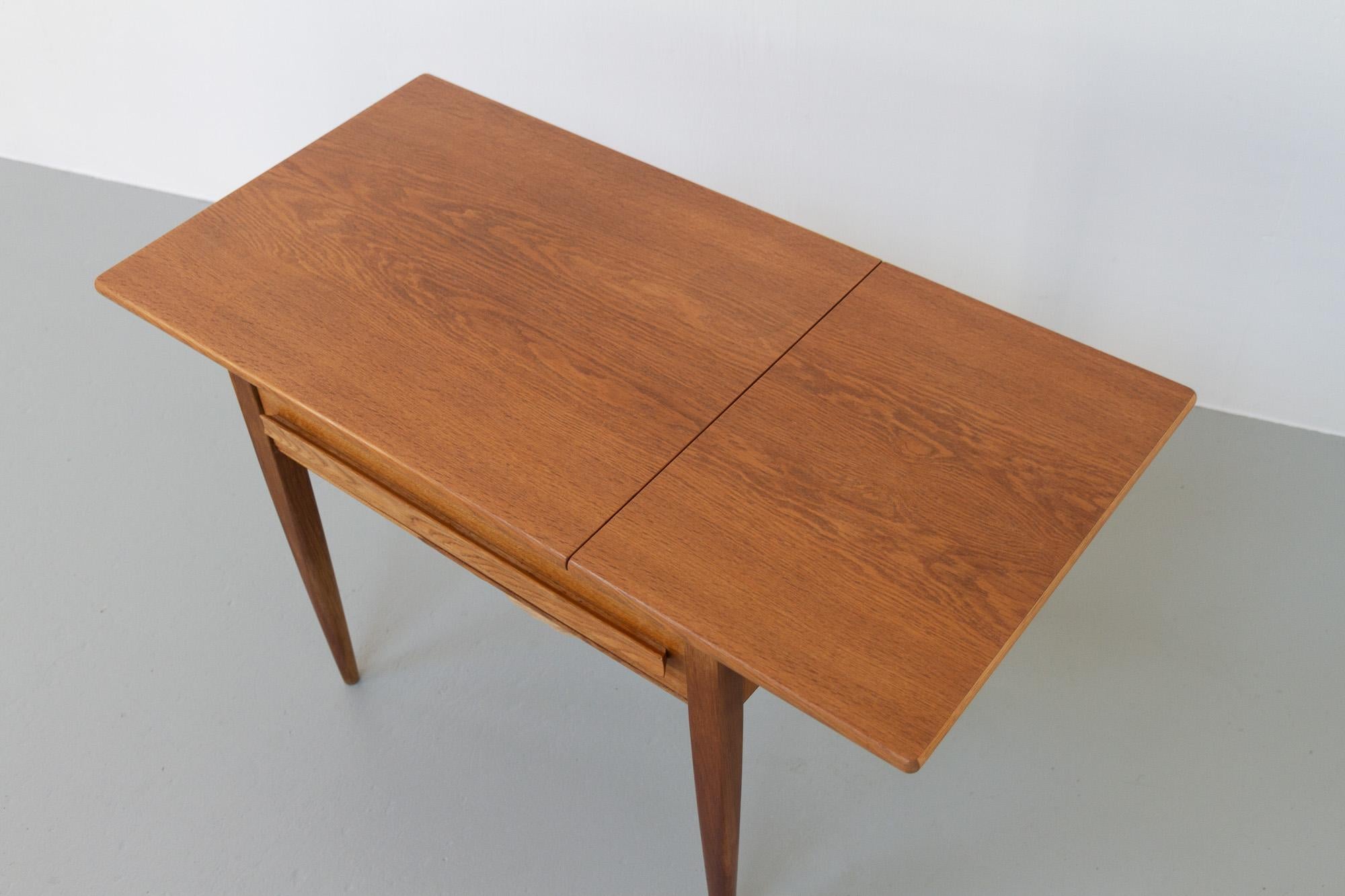 Vintage Danish Oak Sewing Table by Johannes Andersen, 1960s 1