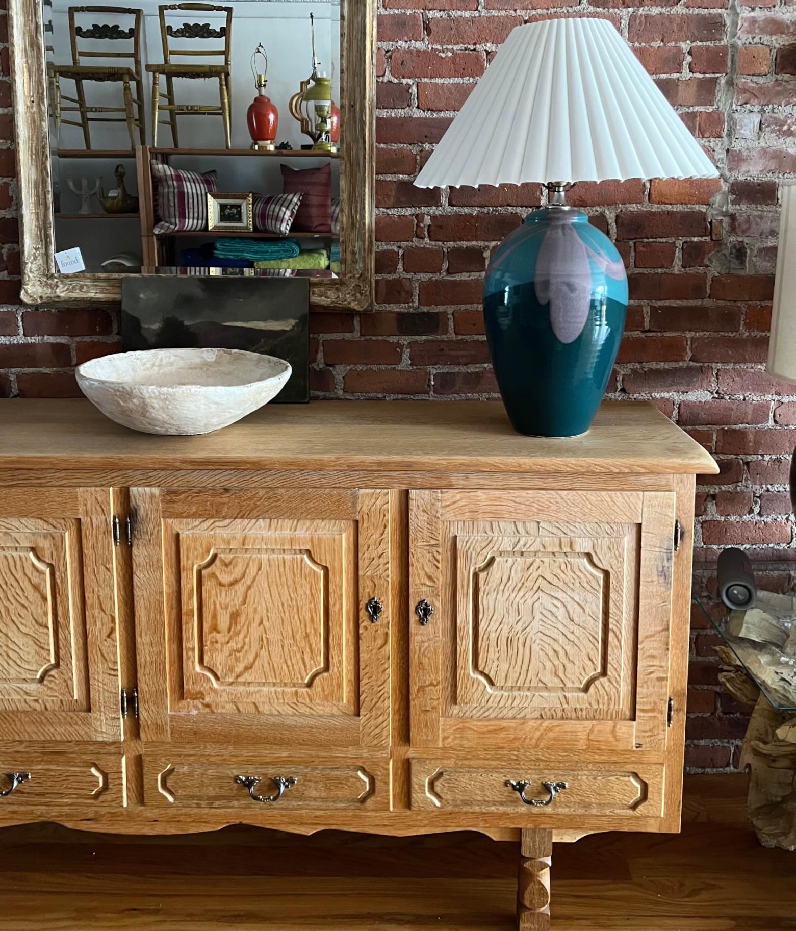 Vintage Danish Oak Sideboard Attributed to Henning Kjaernulf, 1970s In Good Condition For Sale In Black Rock, CT