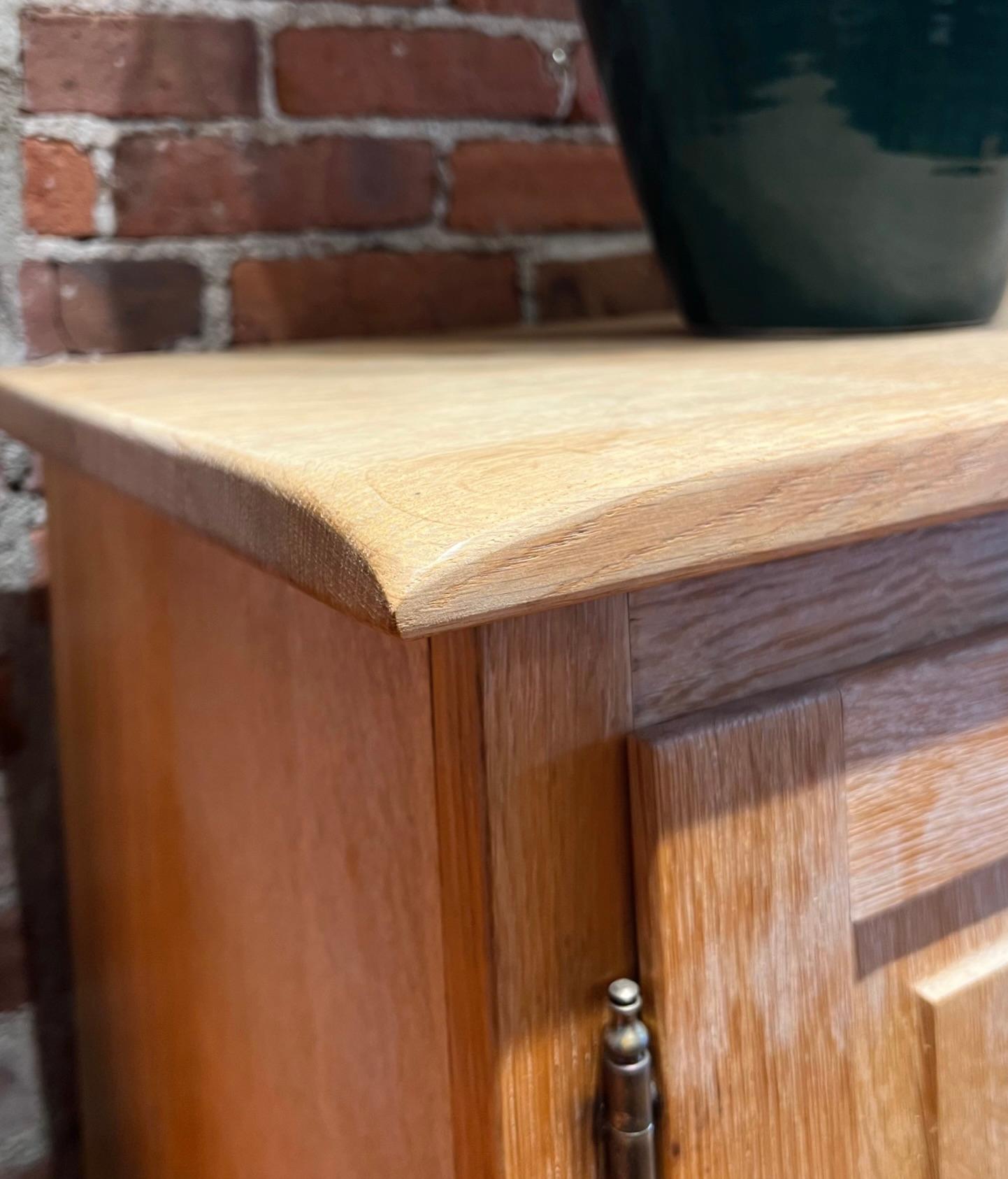 Brass Vintage Danish Oak Sideboard Attributed to Henning Kjaernulf, 1970s For Sale