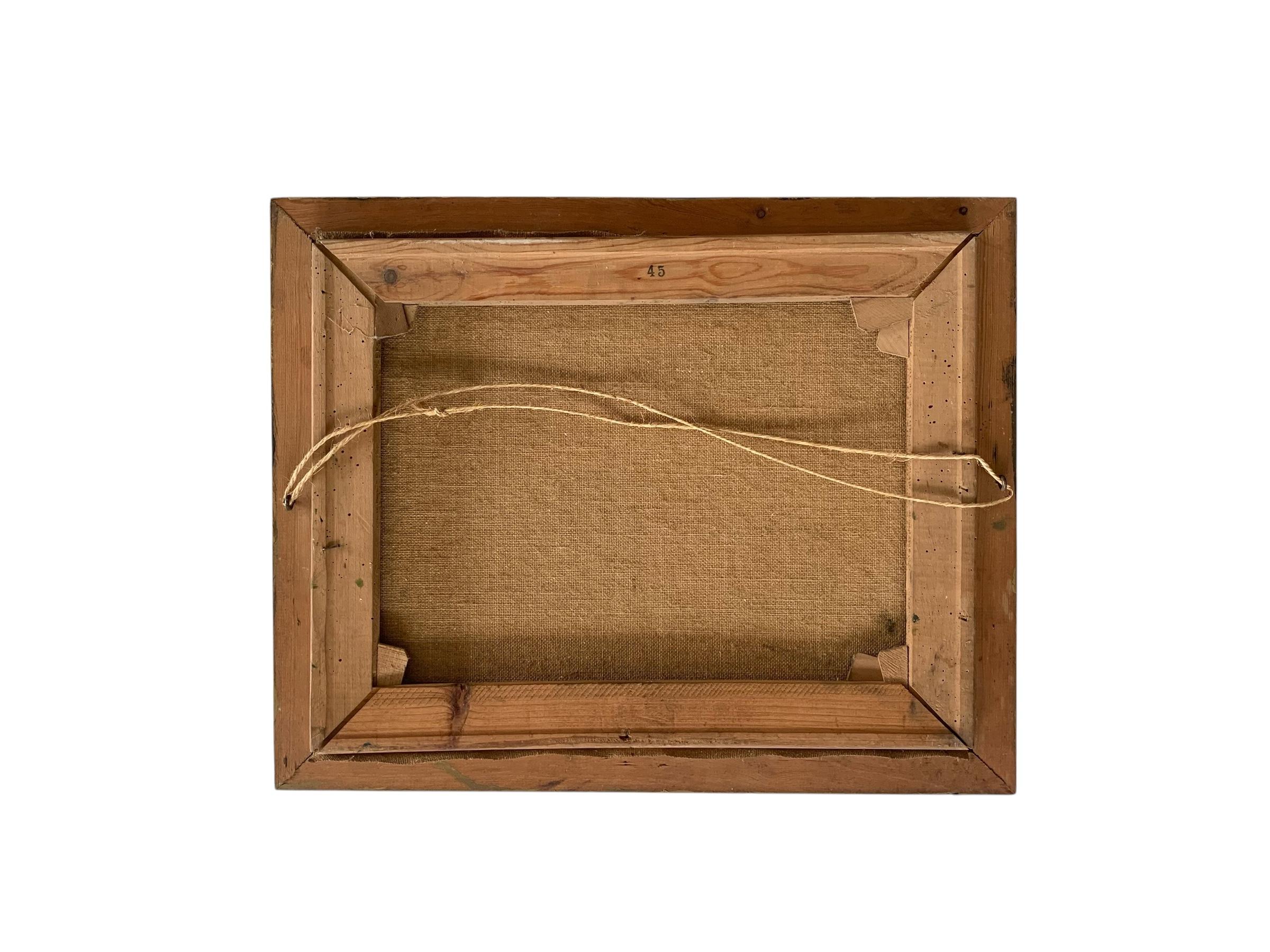 Quadro danese d'epoca a olio su tela raffigurante una fattoria di Herman Madsen (1898-1979) in vendita 3