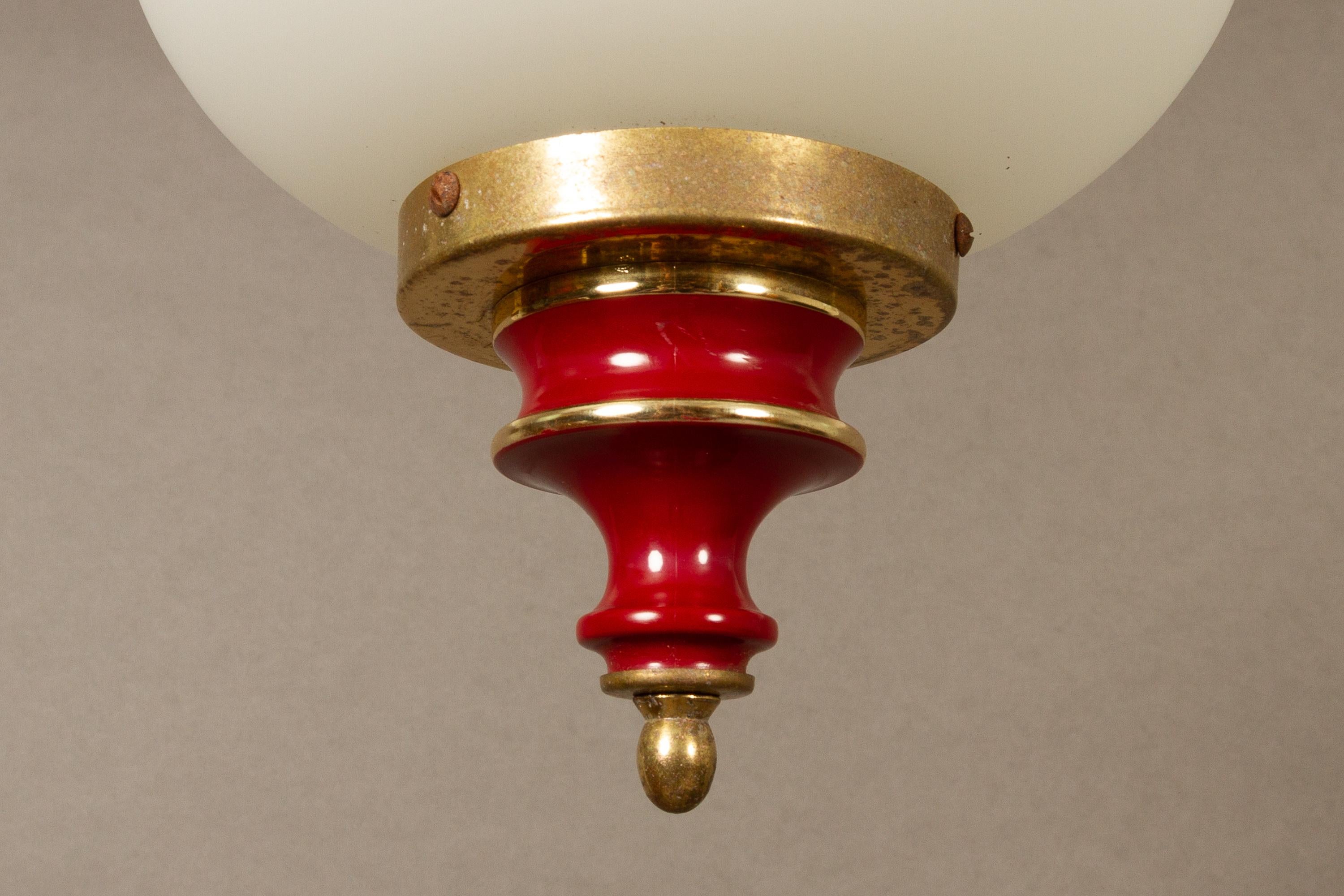 Mid-Century Modern Vintage Danish Opal Ceiling Lamp, 1950s