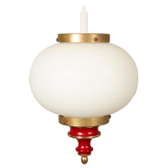 Vintage Danish Opal Ceiling Lamp, 1950s
