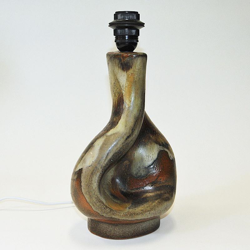 Hand-Crafted Vintage Danish Organic Shaped Ceramic Tablelamp by Axella, 1960s For Sale
