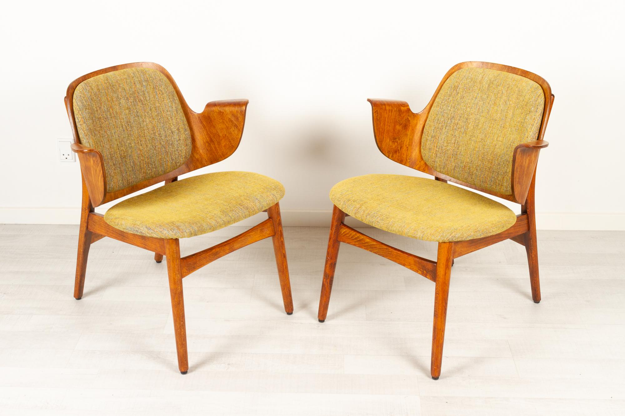Mid-Century Modern Vintage Danish Pair of Armchairs by Hans Olsen for Bramin, 1960s