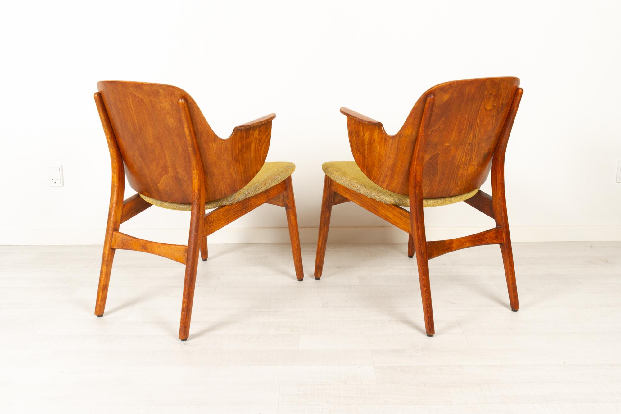 Mid-20th Century Vintage Danish Pair of Armchairs by Hans Olsen for Bramin, 1960s
