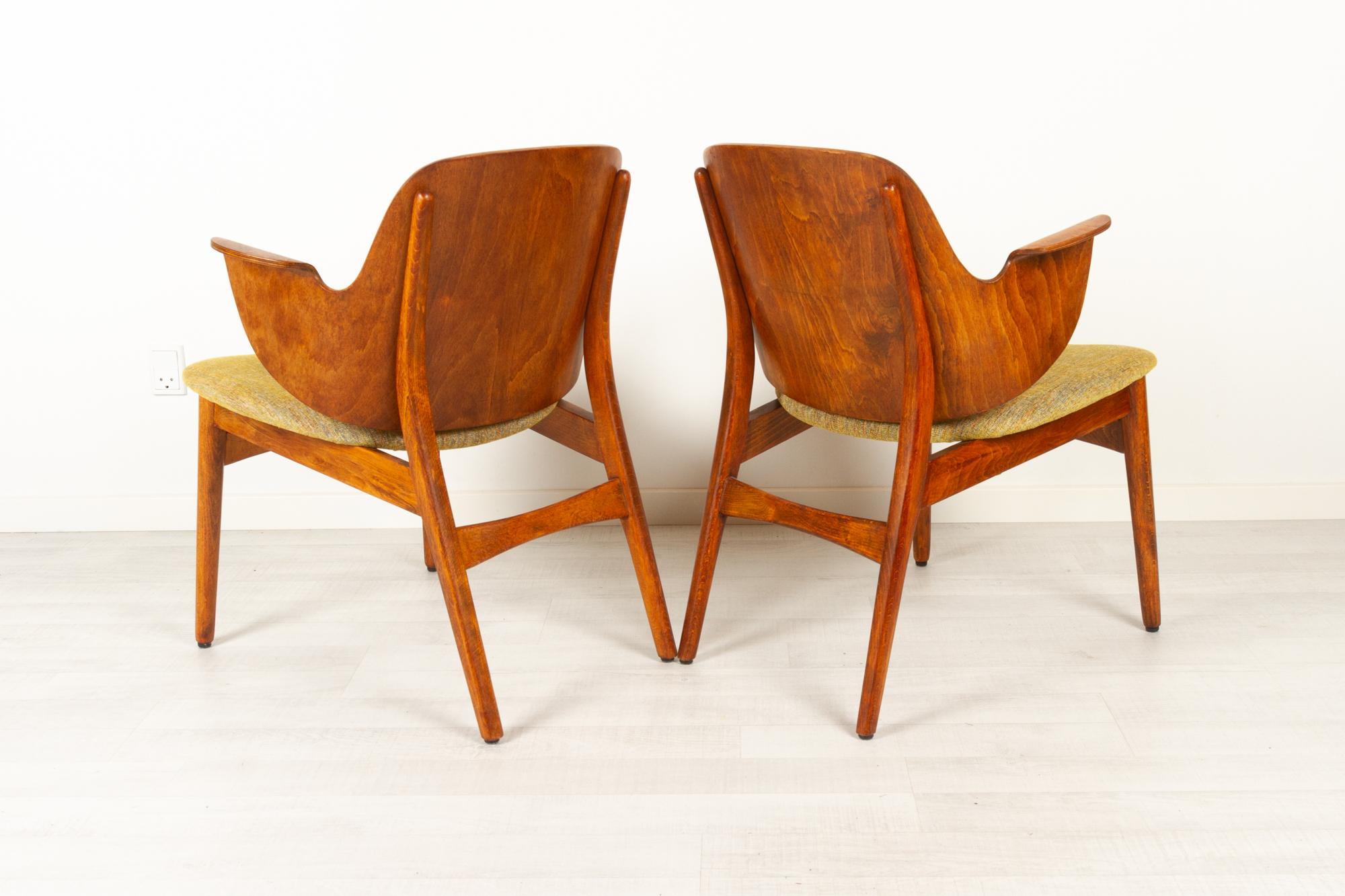 Oak Vintage Danish Pair of Armchairs by Hans Olsen for Bramin, 1960s