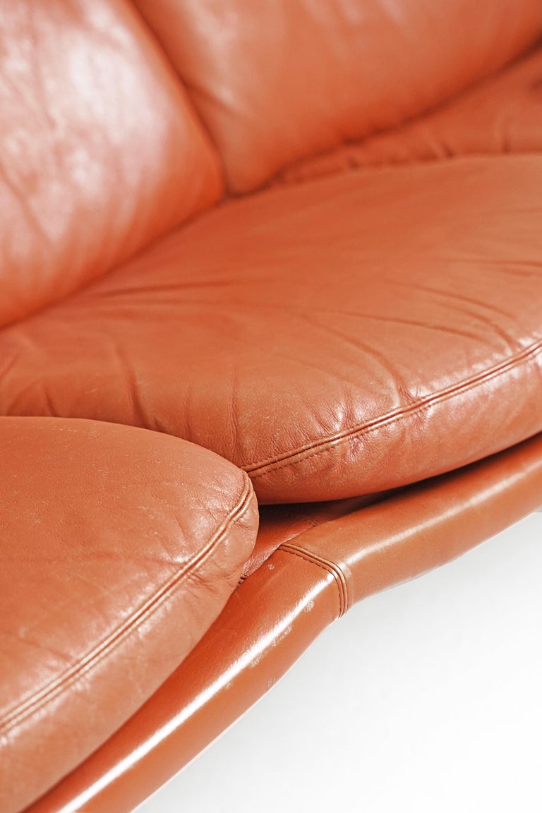 Leather Vintage Danish Palma Sofa by Werner Langenfeld for ESA For Sale