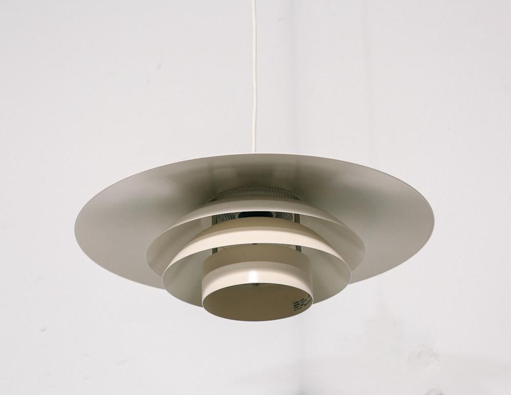 Vintage Danish Pendant Light in the Manner of Louis Poulsen In Good Condition In Brooklyn, NY
