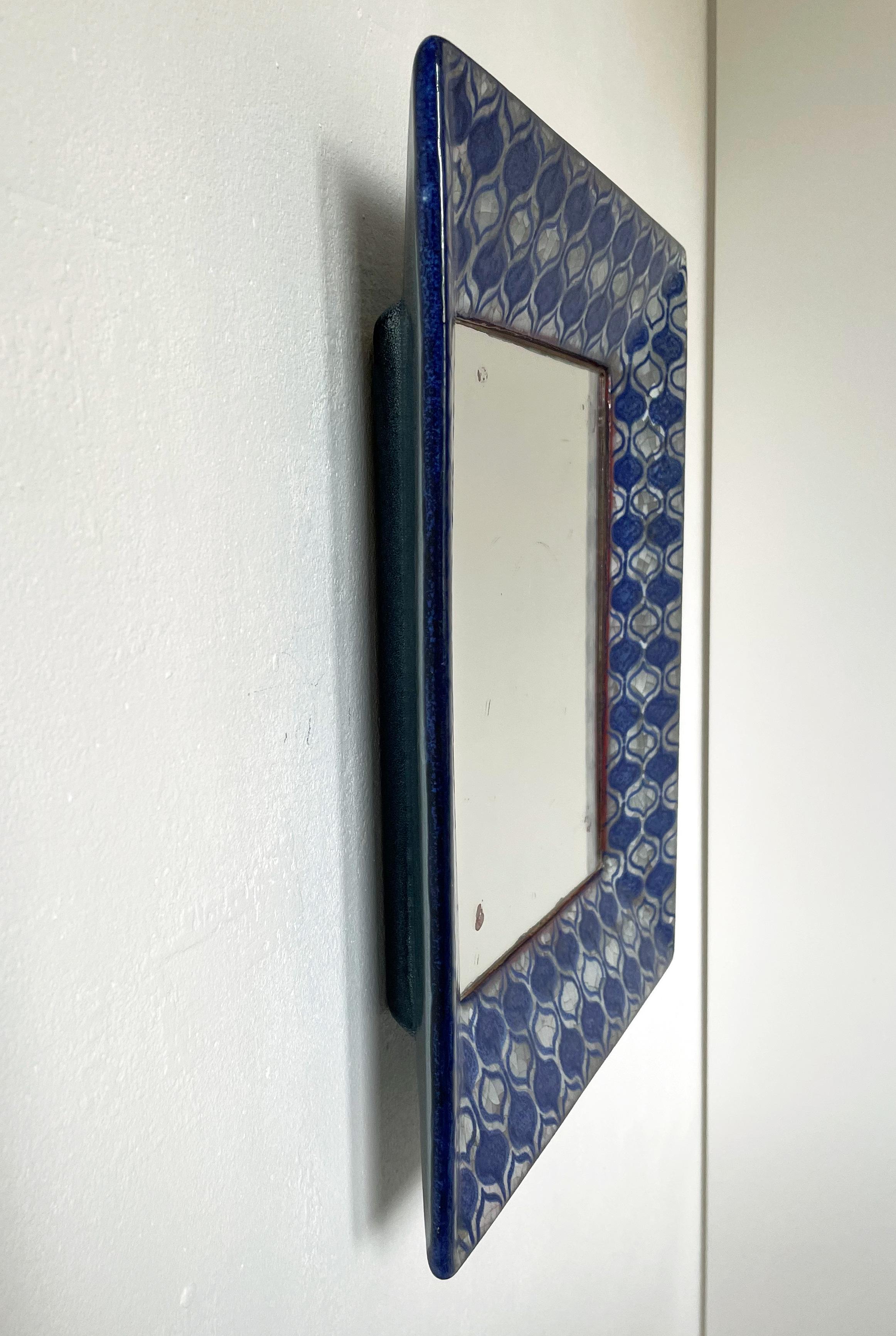 Vintage-Wandspiegel aus glasierter Keramik aus Persien, Michael Andersen, 1960er Jahre im Zustand „Gut“ im Angebot in Copenhagen, DK