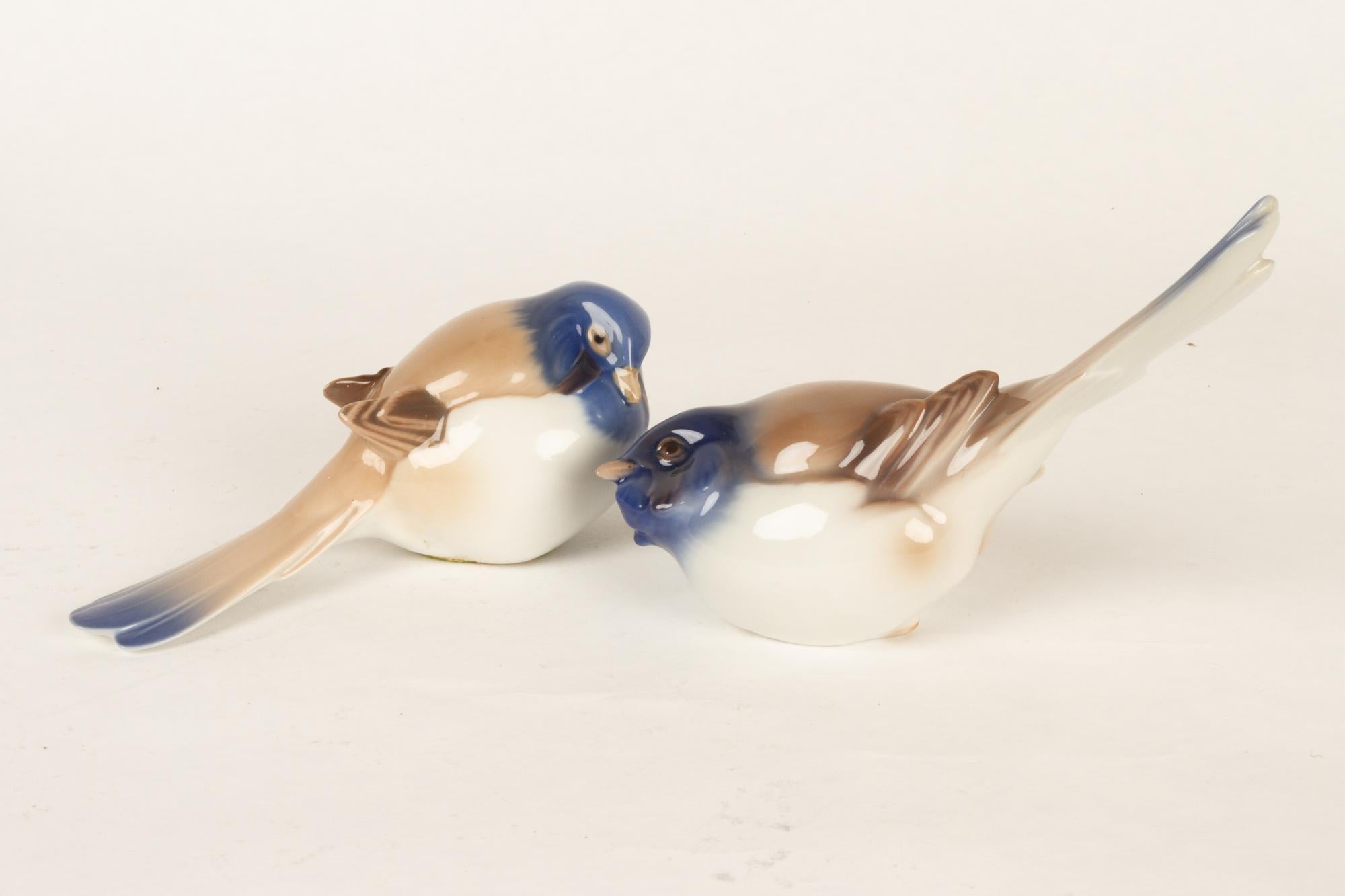 Figurines d'oiseaux danoises vintage en porcelaine de Dahl Jensen pour B&G, années 1960 Excellent état - En vente à Asaa, DK